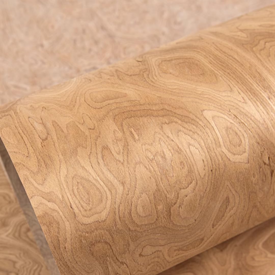 Tech Ulmenwurzel aus Holz, strukturiertes Furnier, 0,3 mm, 2,5 x 0,58 m, ideal für Heimwerker, Möbelrenovierung, Heimdekoration, Auto-Innen-Upgrade, Wanddekoration und Instrumentendekoration