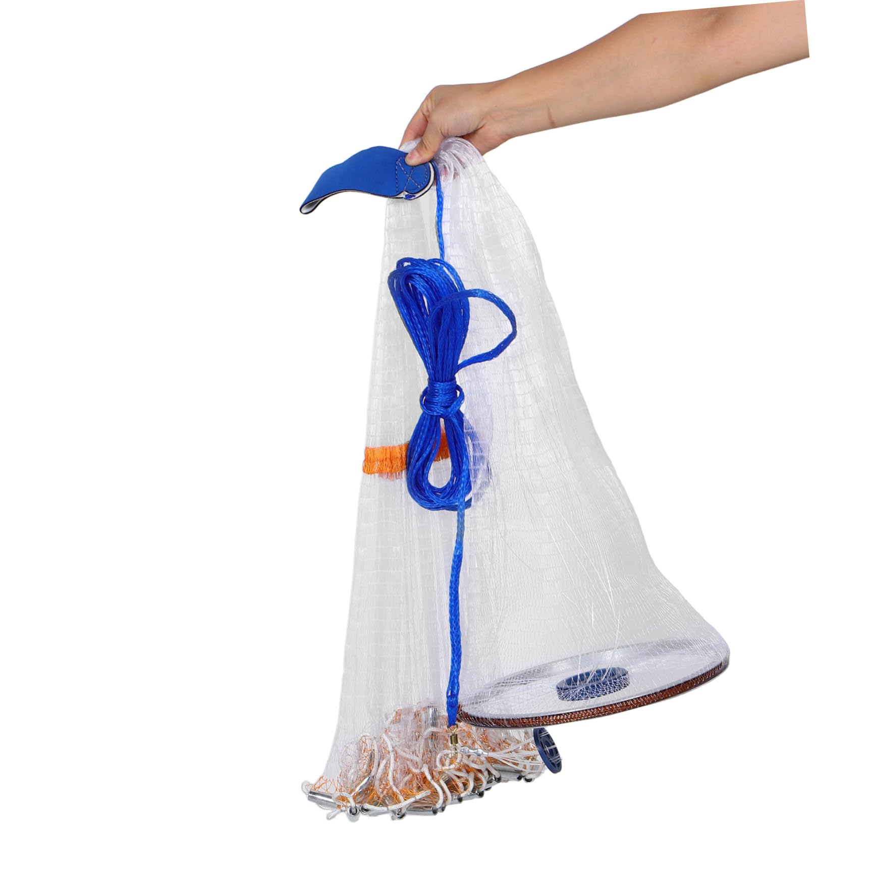 Mikikit Rete Da Pesca Con Disco Da Lancio Rete Da Lancio Per Pesci Esca e Gamberetti d Acqua Interna Costruita Alluminio Con Pesi in Acciaio Mano Maglia Fine Per Catturare Esche