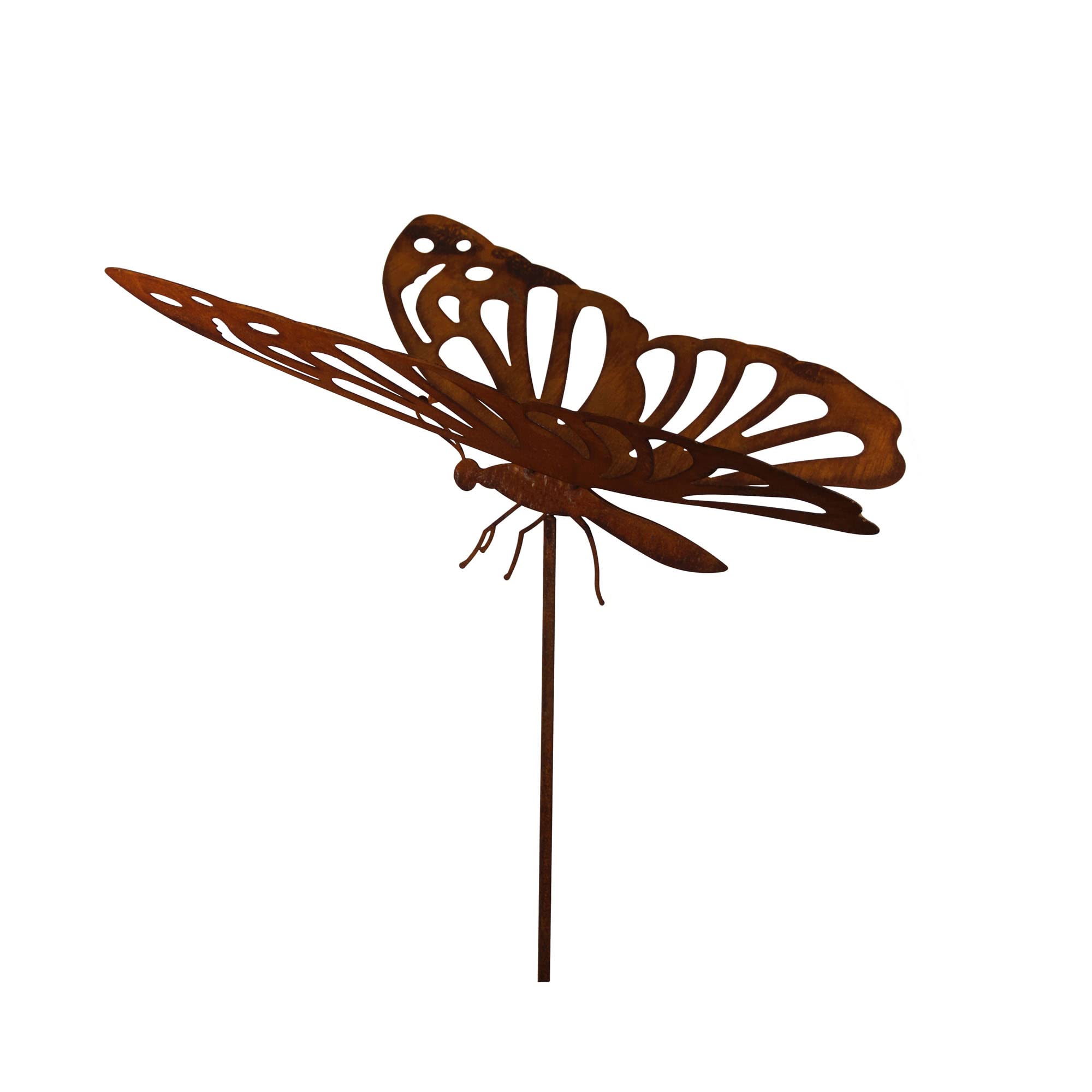 Bornhöft Gartenstecker Rost Riesen Schmetterling 80cm Spannweite Beetstecker Topfstecker Metall Rost Gartendeko Edelrost rostige Dekoration Gartendekoration
