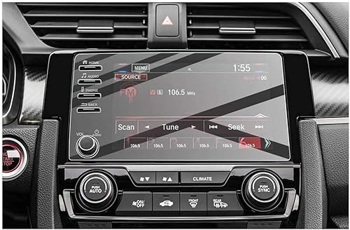 Miniatura 1 de Elevantoo - Protector de pantalla compatible con Honda Civic 2020 2021, 4 botones, (vidrio templado) antiarañazos, sin burbujas