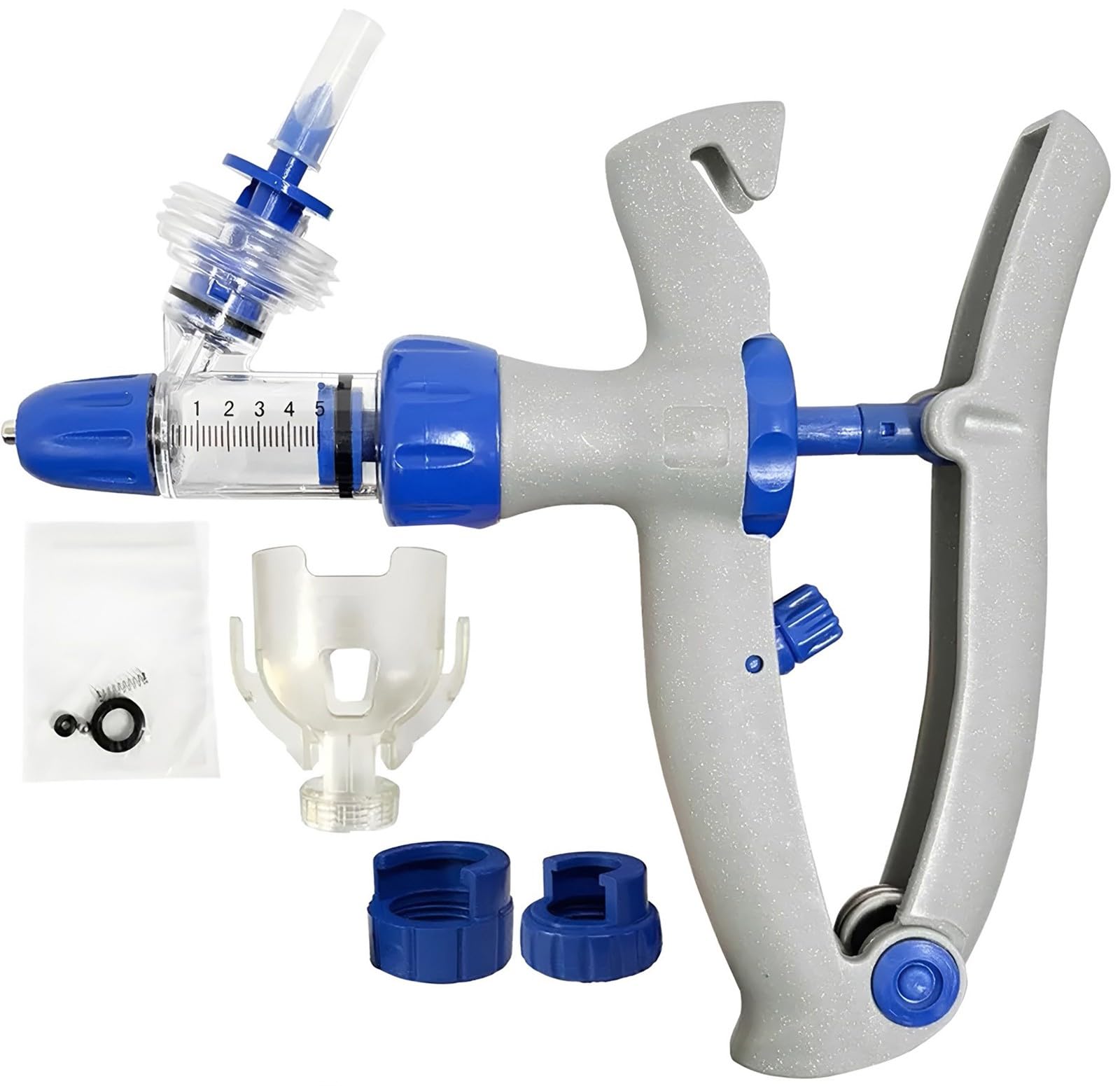 Veterinary Automatic Continuous Syringe, Fixed Dose Continuous Dispenser Precision Adjustable Livestock Injection Gun(A-5ml)