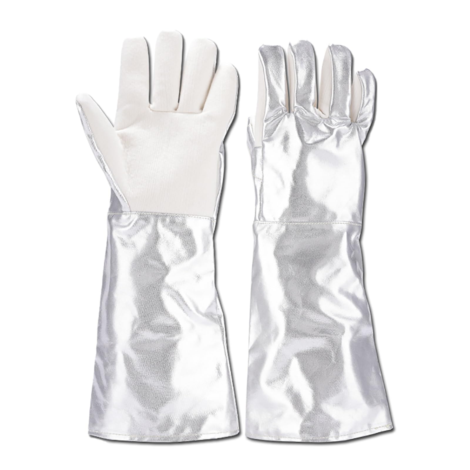 Guanti Di Isolamento in Foglio Di Alluminio, Guanti Da Lavoro Di Sicurezza, Guanti Da Griglia Del Forno, per La Saldatura Metallurgica Del Camino(18in)