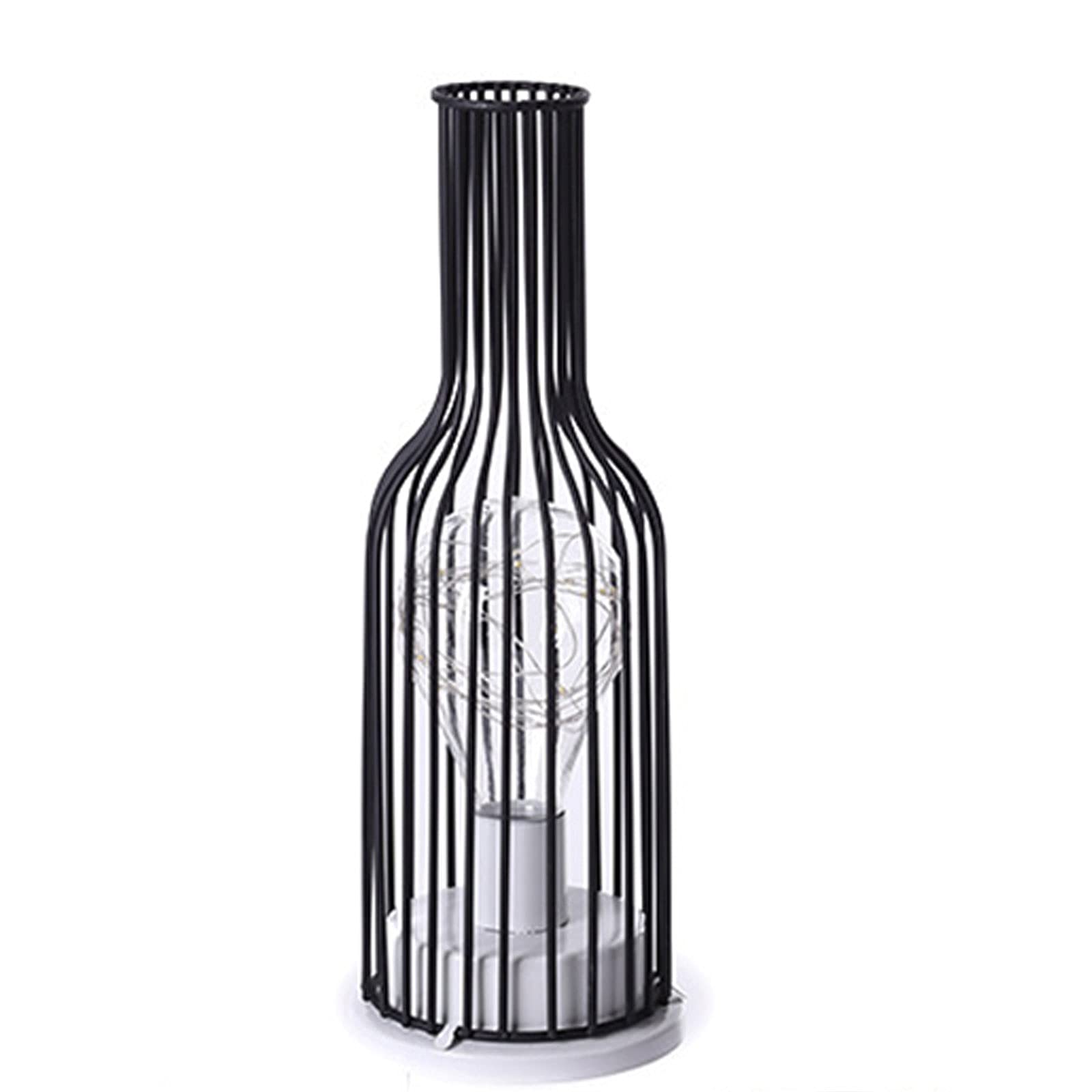 FZSM Wrought-Iron Night-Light Metal-Vintage Table-Lamp - Desktop Light,Industrial Bedside Lamp,Drink