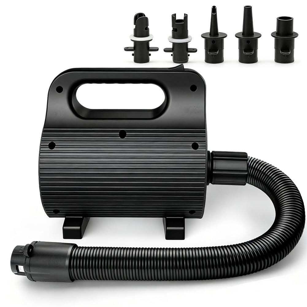 Pompe à Air Electrique 400W-600W, Pompe à Air Portable à 4 Buses pour Un Gonflage Ultra-Rapide des Matelas Pneumatiques, Piscines, Aides à La Natation et Matelas (AC220-240V)