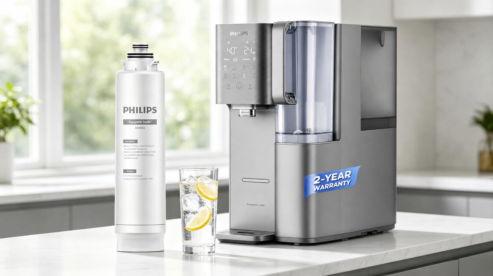 PHILIPS ADD583 - Filtro RO para dispensador de encimera ADD6928DG y ADD6926WH | Compatible con PHILIPS ADD6928DG y ADD6926WH. Filtro RO de mineralización 6 en 1. Certificado NSF, 1 año de vida útil