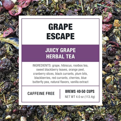 Image of Tiesta Tea - Grape Escape, Loose Leaf, Juicy Grape Herbal Tea, Non Caffeinated Fruit Blends, Make Hot or Iced Up to 50 Cups, 4 oz Refillable Tin