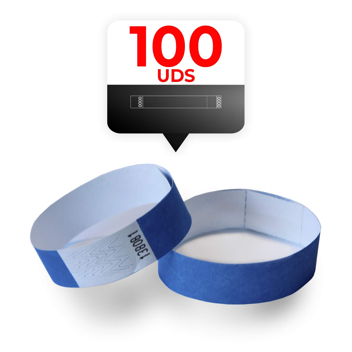 MP – Tyvek Bracelets 100 Units for Events, Dark Blue