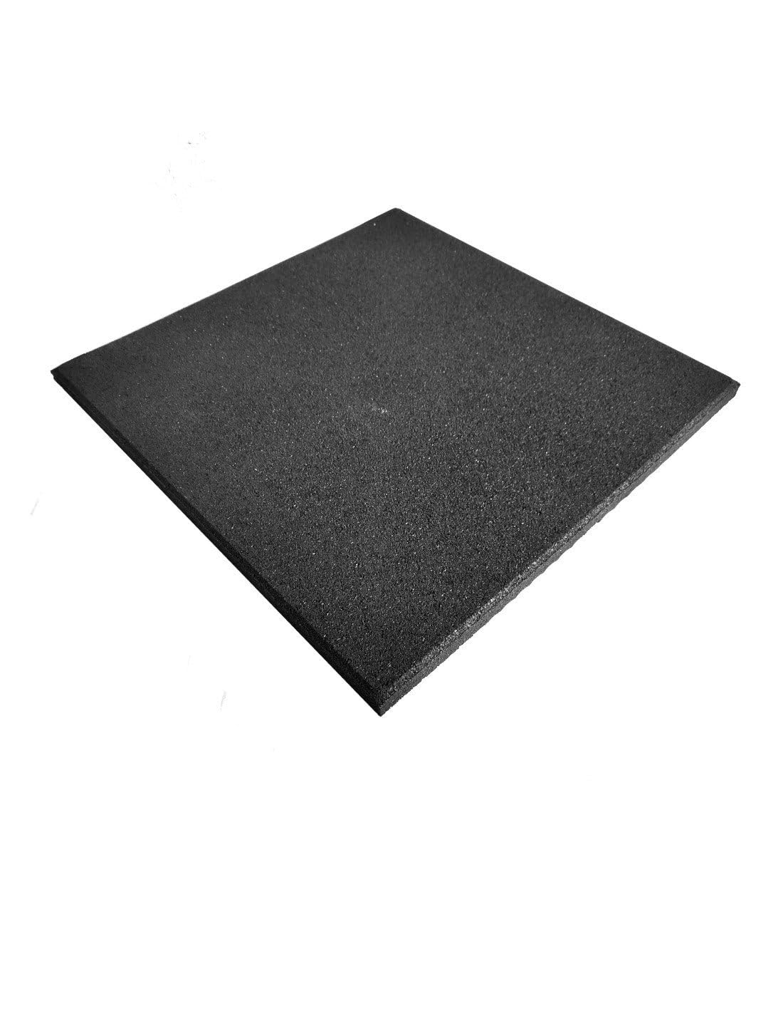 JARDIN202 - Loseta de Caucho Maciza 40mm | 50x50cm | Especial para Gimnasios | Suelos Infantiles | Fitness | 8 losetas: 2 m2 (Negra)