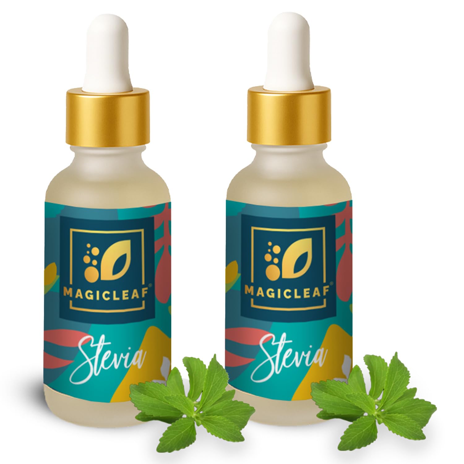 Magic Leaf Sugar Free Stevia Drops, 30 ml (Pack of 2), Natural Origin Sweetener with Stevia Leaf Extract, for Weight Watchers, Zero Calorie, Non GMO, Stevia Based Liquid Sweetener