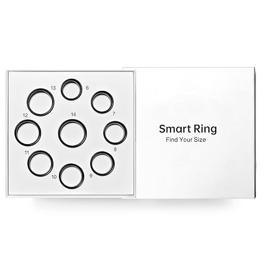 Smart Health Ring 2.0 for Women Men, Slim Scratch & Fingerprint Resistant Design,Efficient Chip Fitness Tracker, Monitors Heart, Blood Oxygen & Pressure, Sleep, Steps, Waterproof, Sizing Kit