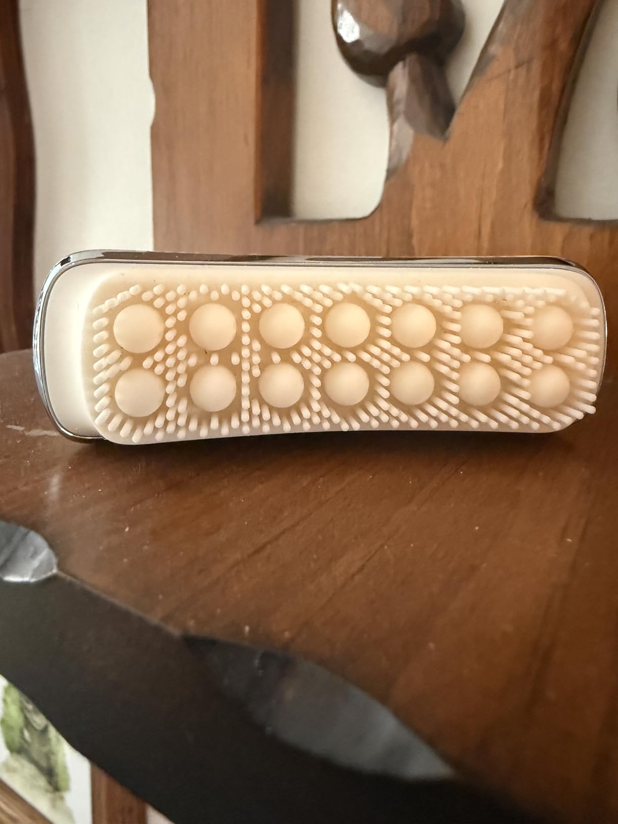 AAJP Lymphatic Contour Face Brush,Lymphatic Drainage Brush,Lymphatic Drainage Massager for Face –Ergonomically Designed to Fit The Skin Precisely- Improves Skin Glow & Absorption (Wood Grain)