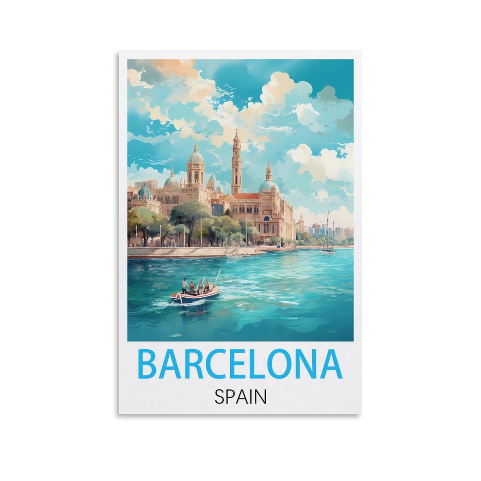 Metal Tin Sign,Barcelona Spains,Art Plaque Poster Wall Decor for Home Tool Room Bar Club Restaurant Cafe 30x40cm