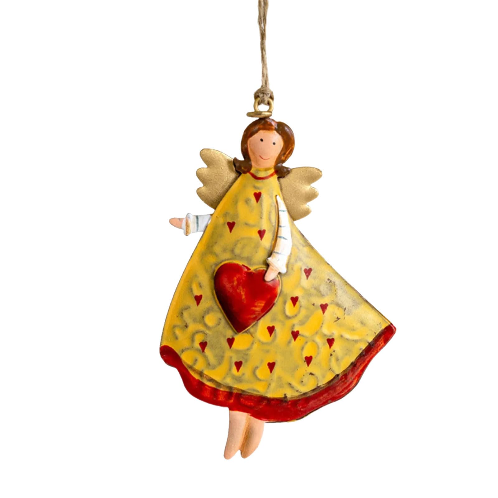 Antique Styles Metal Angelic Hanging Decoration Festival Craft Holiday Hanging Decors Christmas Season Antique Styles Christmas Angelic Ornament