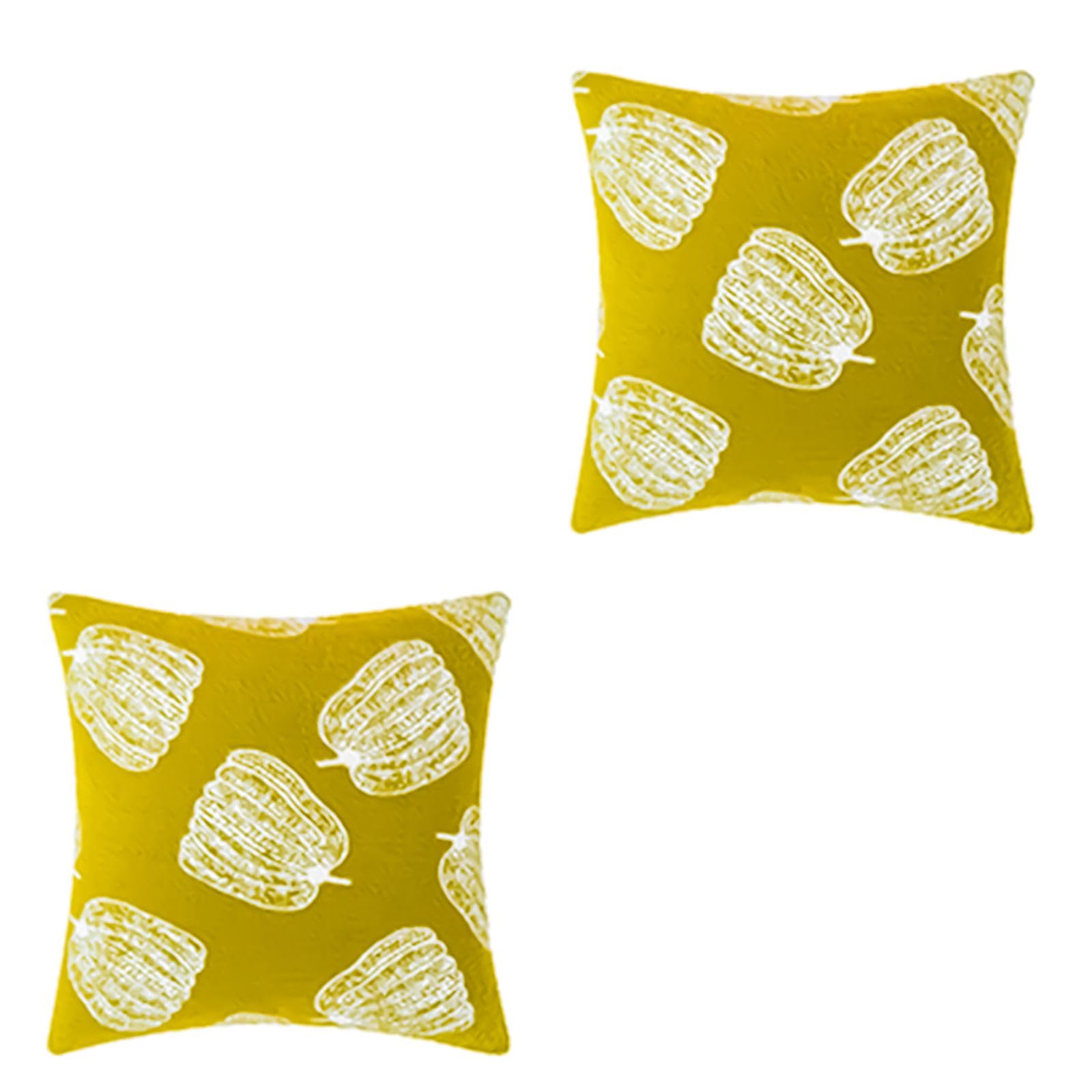 Nucelit 2PCS Pillowcase Pillow Cover Soft Autumn Pumpkin Decorative Pillow Case 45x45cm for Thanksgiving Home Styling Covers
