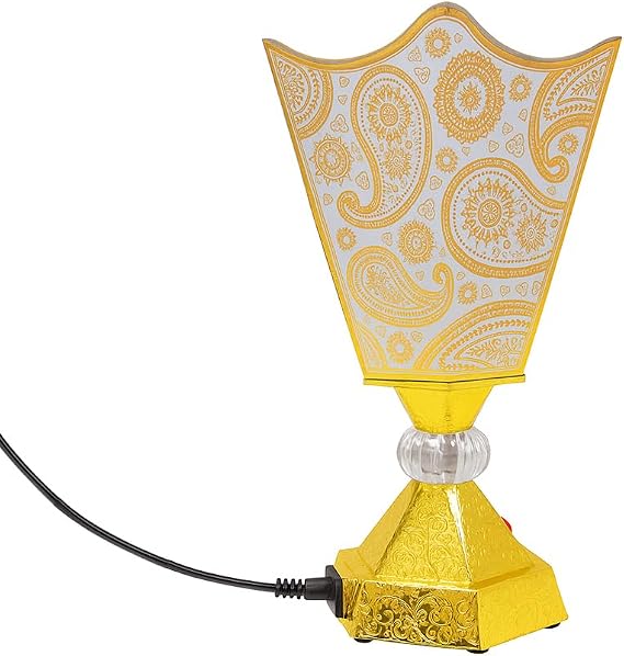 Electric Incense Burner | Arabic-Middle Eastern Style Metal Bakhoor Burner | Traditional Tabletop Censer for Aromatherapy, Home Fragrance, Yoga, Spa, Office Decor (White, IB-31)