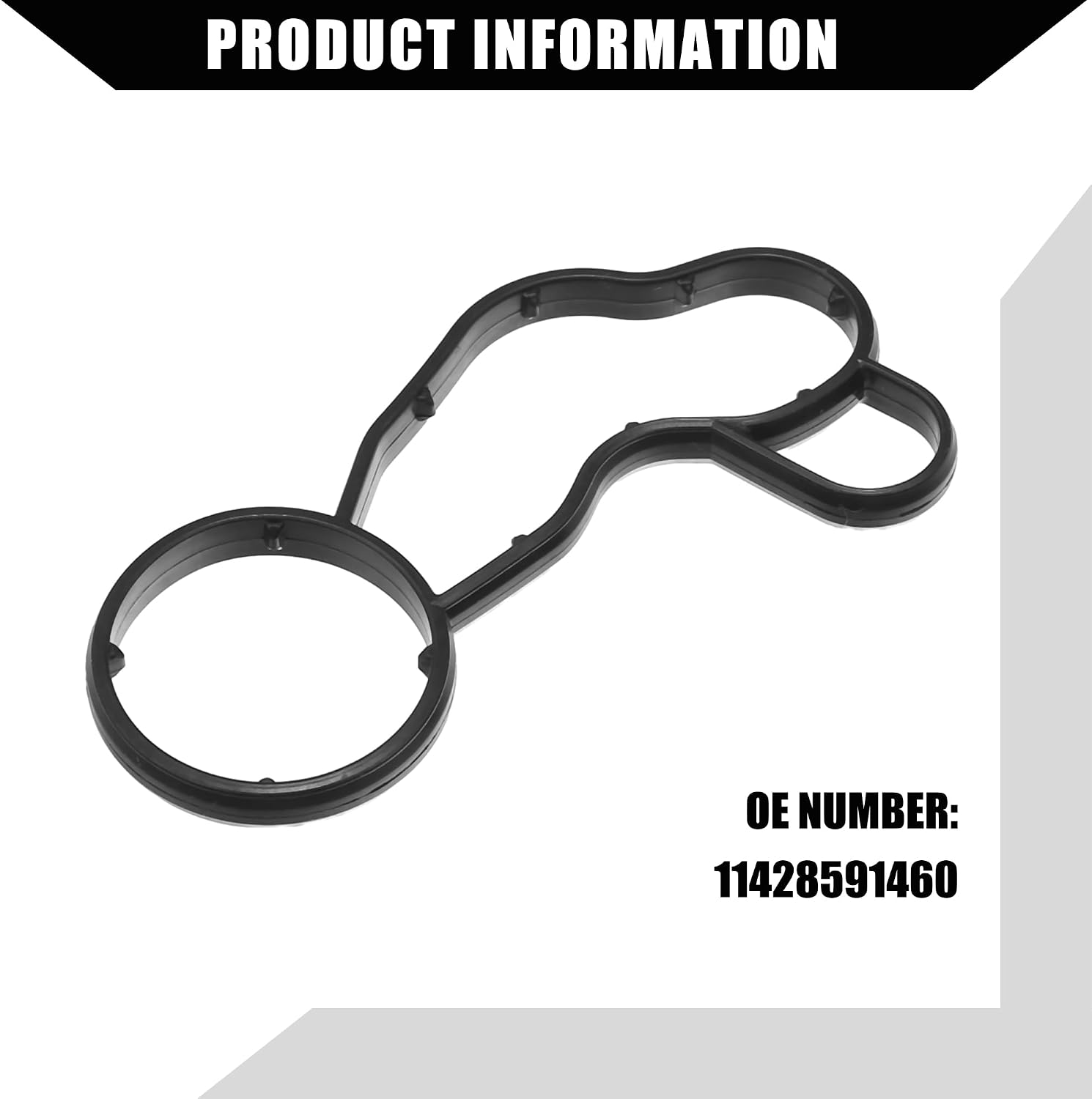 No.11428591460 Oil Cooler Gasket for Mini Cooper 2014-2017 / Inner Engine Oil Filter Adapter Gasket/Durable Rubber / 1Set Black