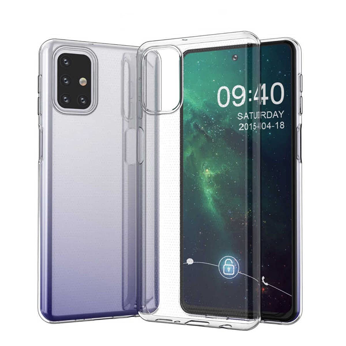 Zore Galaxy ile uyumlu M31S Kılıf Süper Silikon Kapak Renksiz