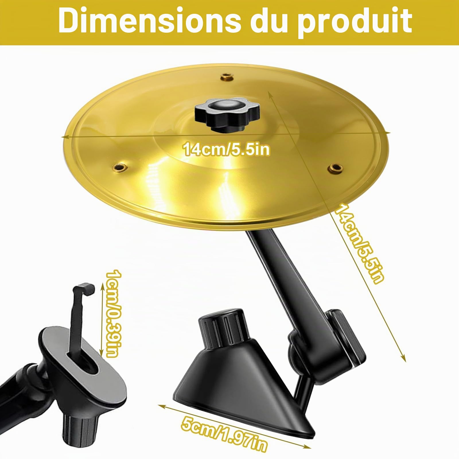 Mini Cymbale de Voiture (Or)