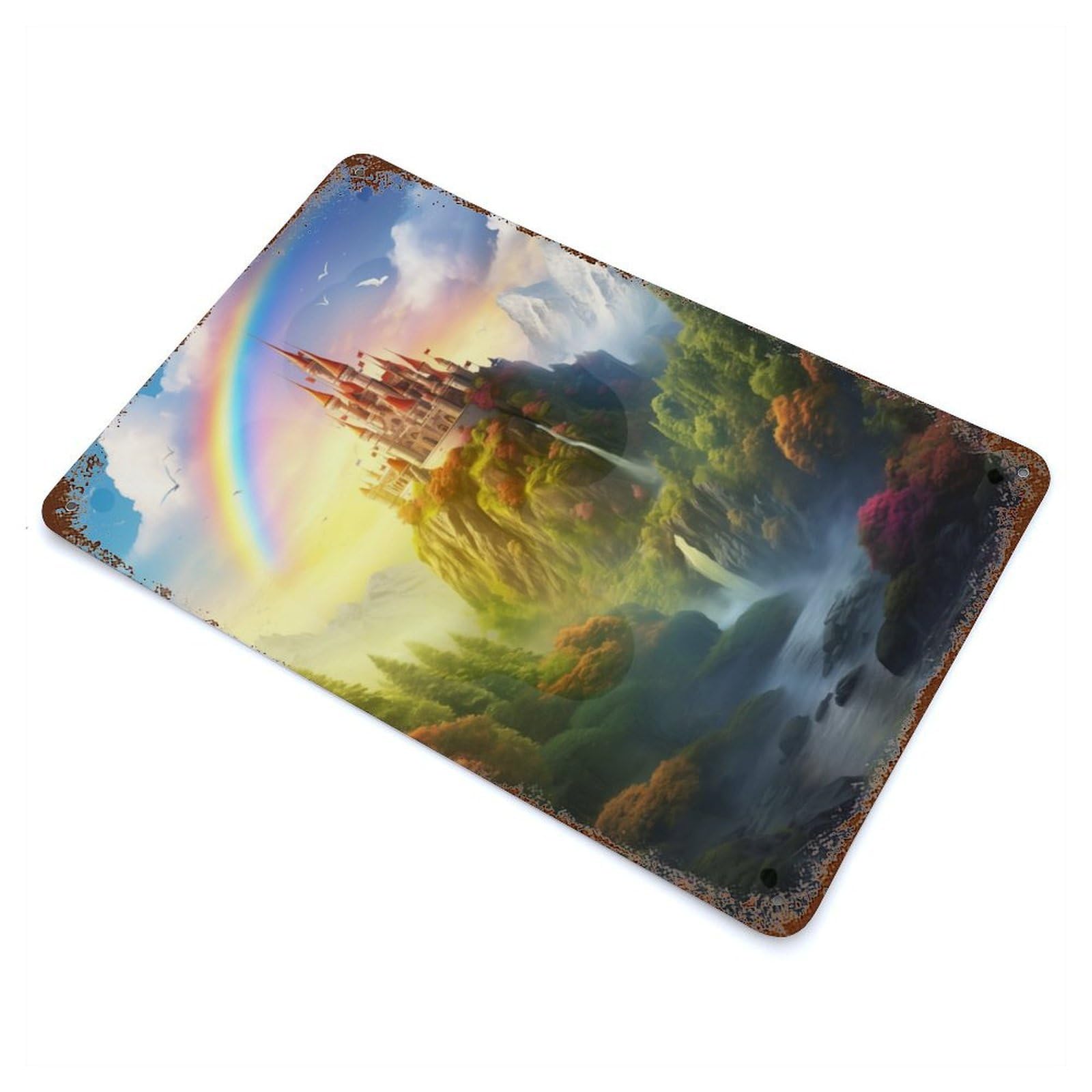Epic Rainbow Castle Retro Metal Sign 11.8"x7.9", Vintage Wall Decor for Garage, Pub Or Kitchen