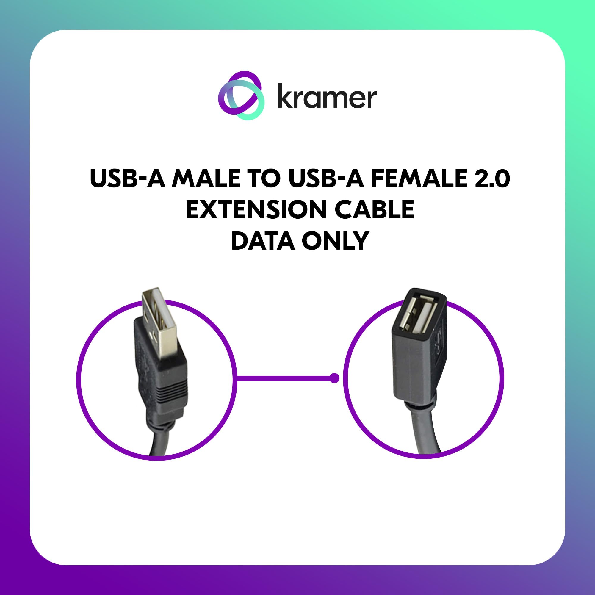 Amazon.com: Kramer USB 2.0 Active Extension Cable – USB-A Male to