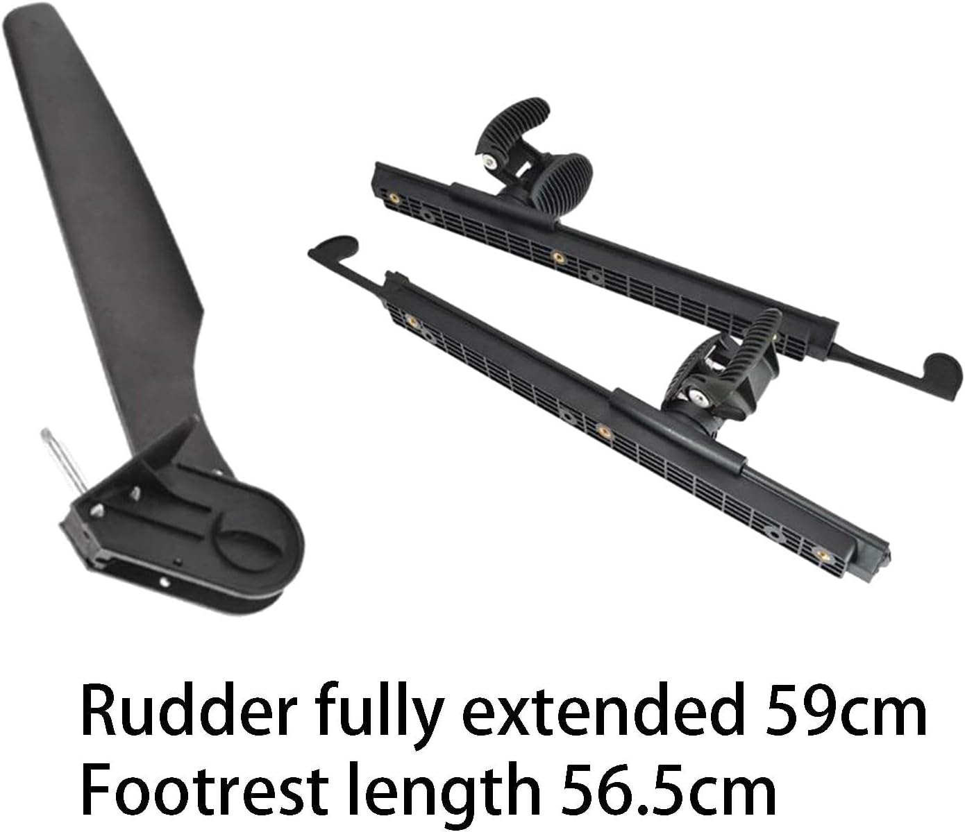 Kayak Rudder, Watercraft Rudder, Lightweight Boat Tail with Foot Brace Pedals, Kayak Foot Pegs for Canoe Angling Boat Parts