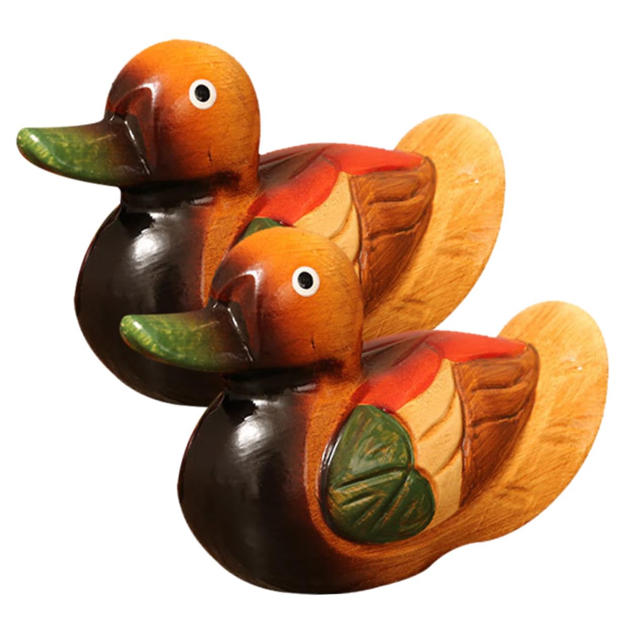 Amosfun 5 Paare Mandarinente Ornamente Auto Mujer Abs hochzeitsdeko Hochzeit Dekoration Künstlerische Holzstatue brautpaar Heimdekorationen Hochzeitsschmuck Hochzeit Enten hölzern