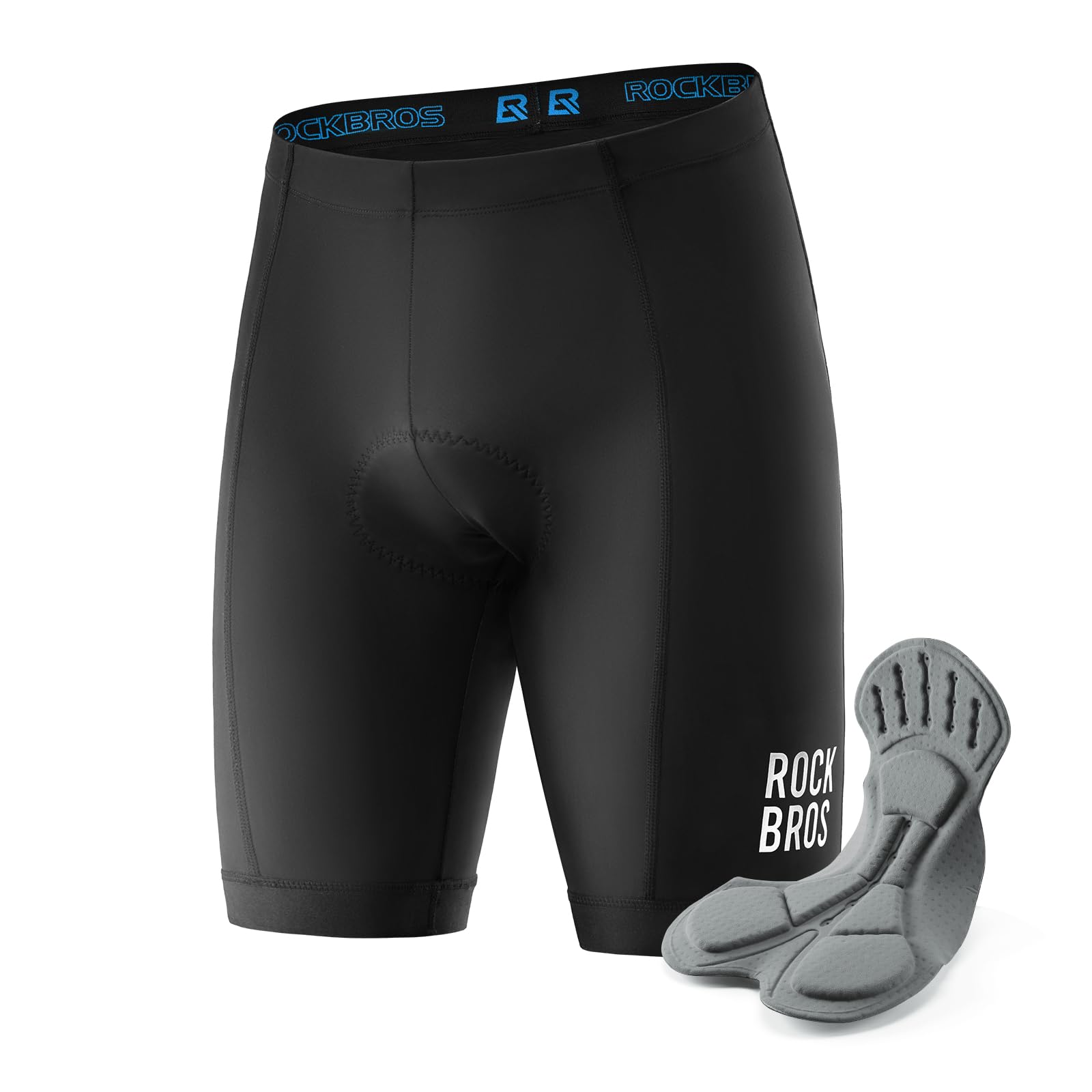 ROCKBROS Pantaloncini Ciclismo Uomo con Imbottitura, Pantaloni Bici Corti, Pantaloncini MTB Traspirante, Asciugatura Rapida