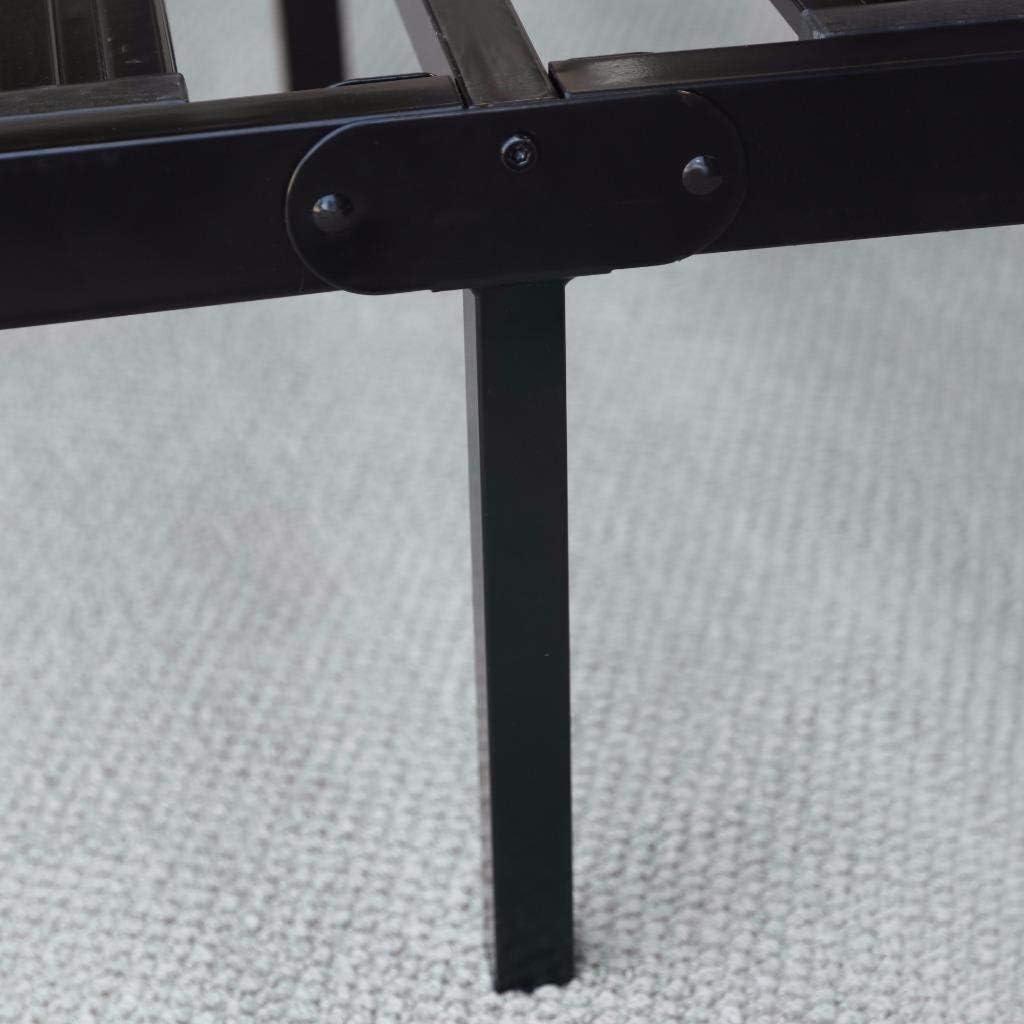 Mellow Rocky Base E 14" Platform Bed Heavy Duty Steel Black, w/Patented Wide Steel Slats (No Box Spring Needed) - Twin