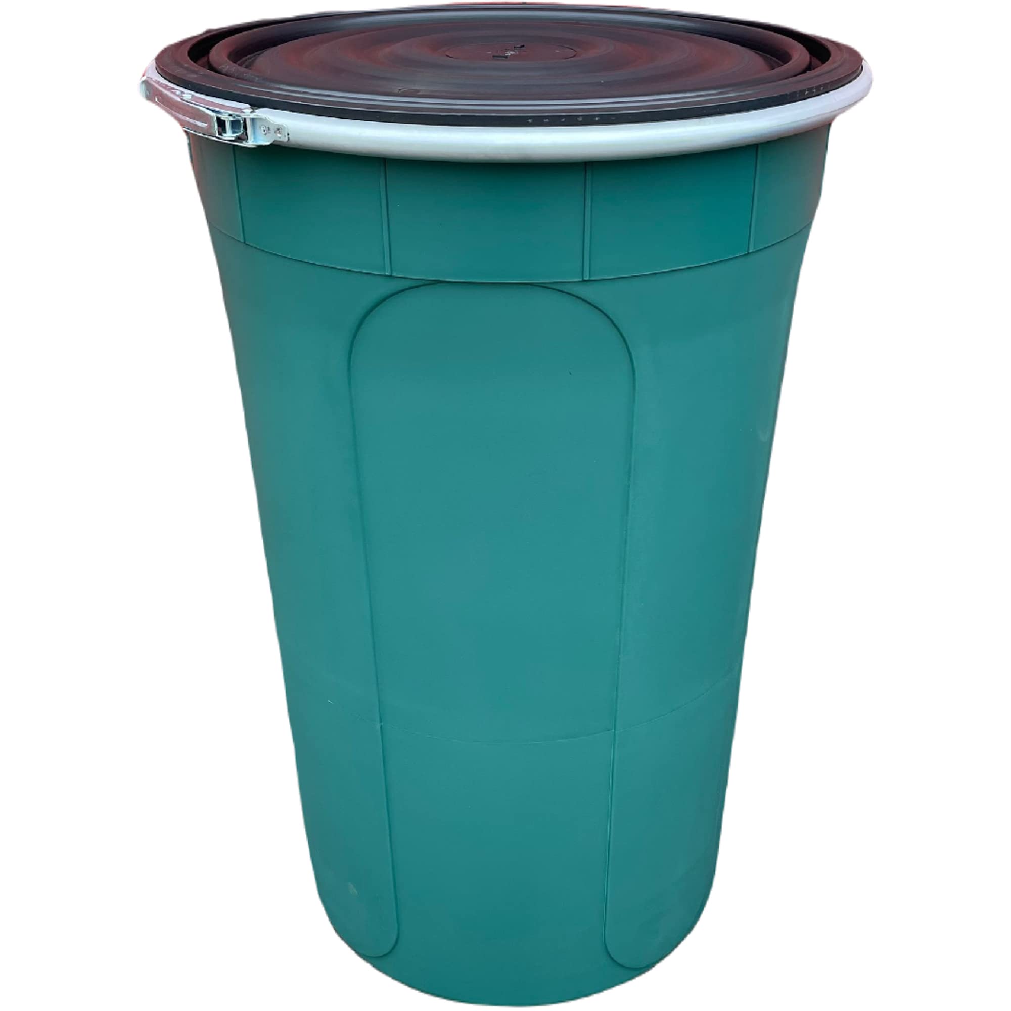Ketoplastics Green 210L Large Shipping Drum, Plastic Barrel Drum Strong Container For Export And Import Transportation Ship Drum With Secure Clasp Lid 210 Litre Drum