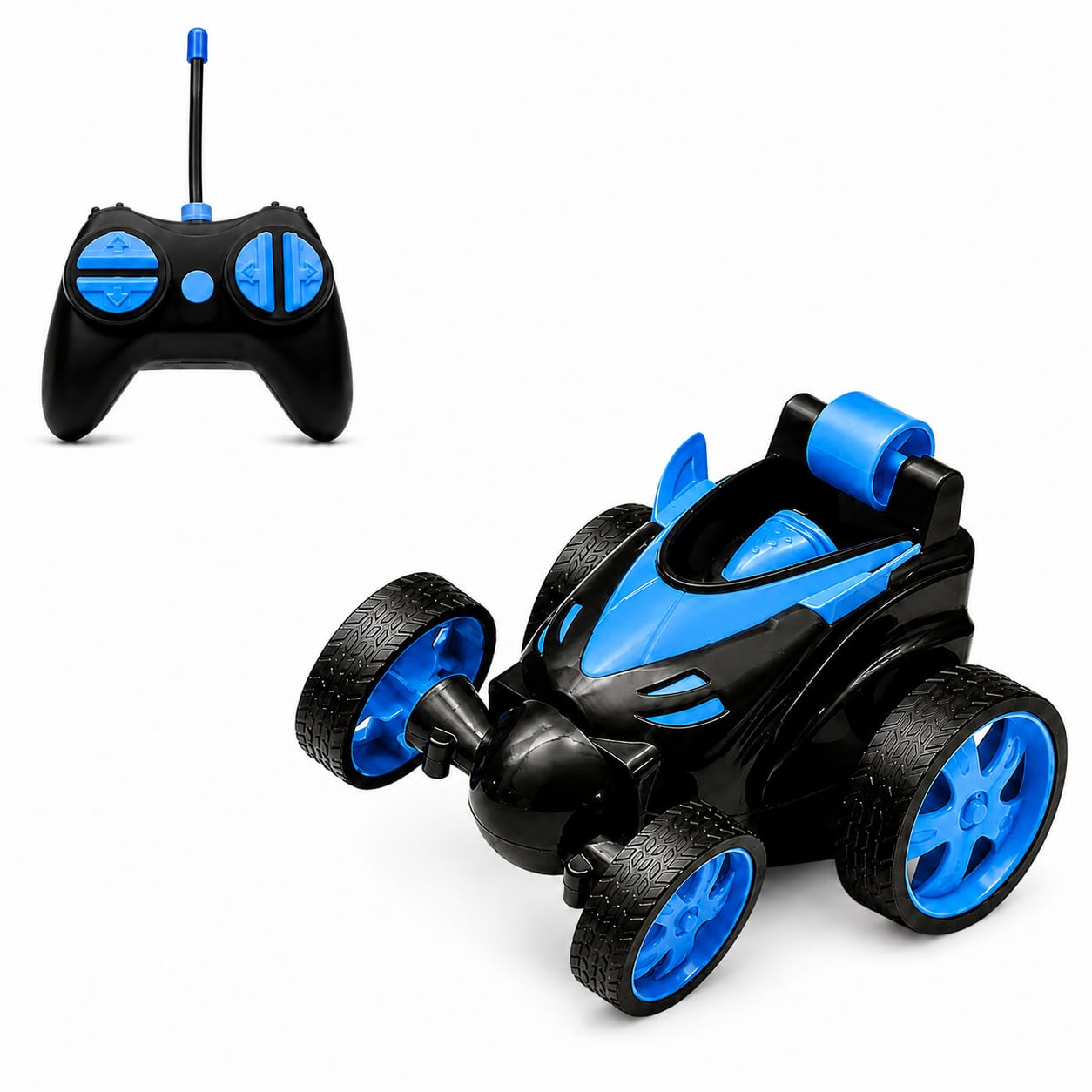 Wonder 360° Rotating RC Stunt Car – LED Lights, Sound, Off-Road Remote Control Vehicle for Kids and Adults (Blue)-image-9