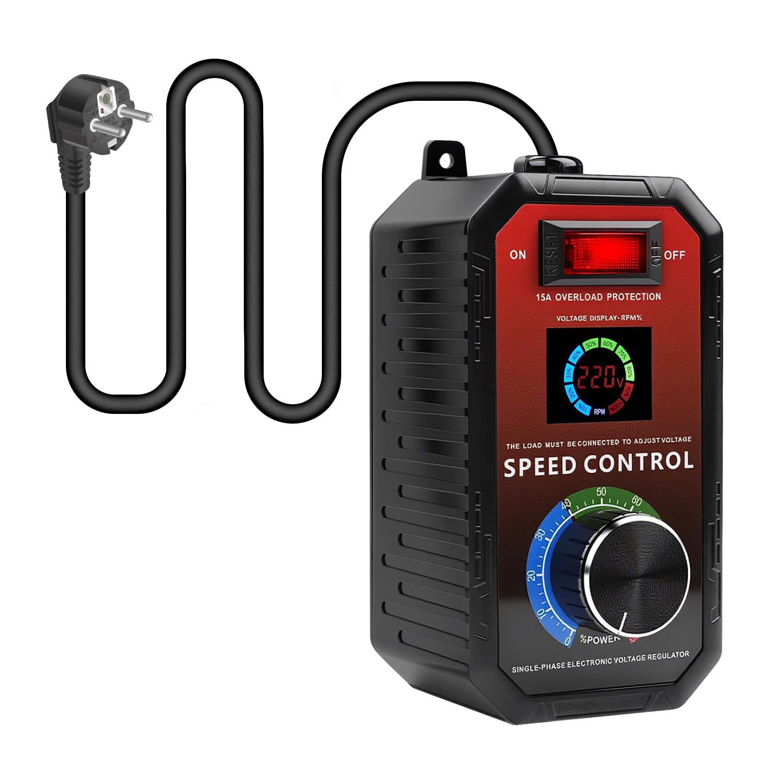 Regolatore Velocita Motori 220V Regolatore di Tensione Smerigliatrice angolare Soffiatore Trapano elettrico Stabilizzatore di Tensione display LCD variatore di velocità 220V 15A Spina europea