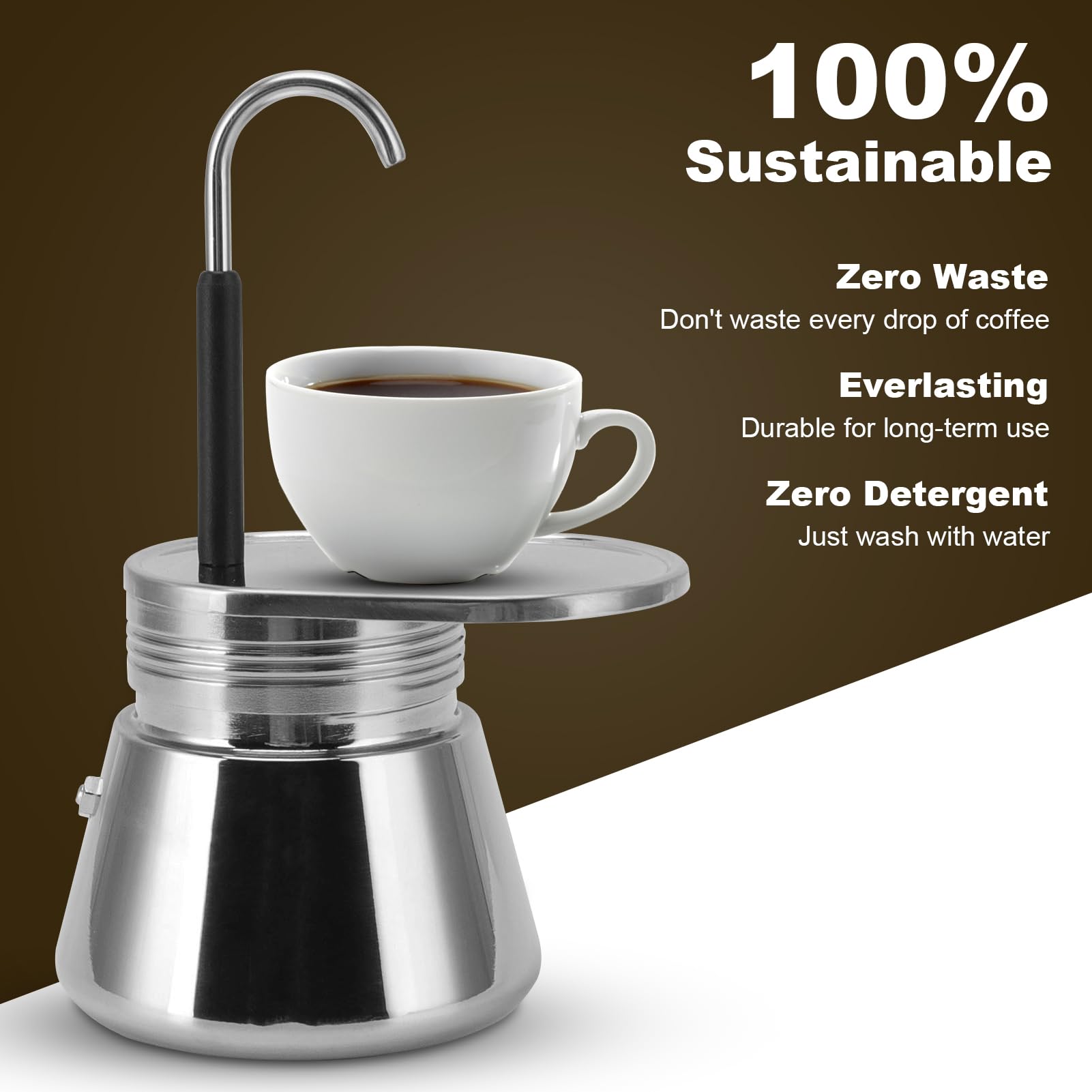 Moka - Olla de aluminio Moka, cafetera Moka, estufa Moka, cafetera italiana, cafetera para estufa, cafetera espresso para café fuerte con sabor