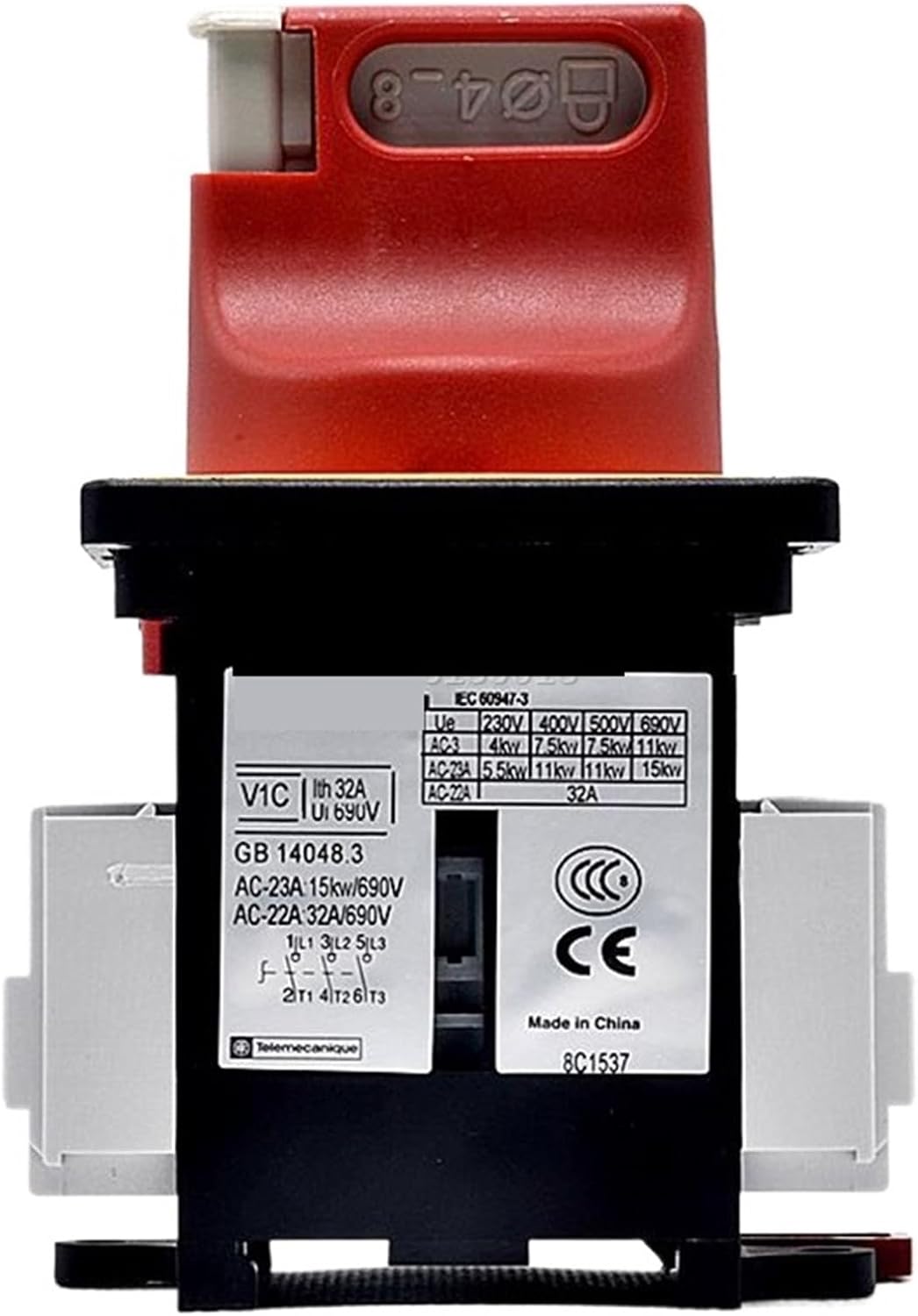 1pcs Din Rail Parts 32A 3P VCF1C (V1C + KCF1PZC) Load Switch Body V1C and Panel KCF1PZC Switch-disconnector