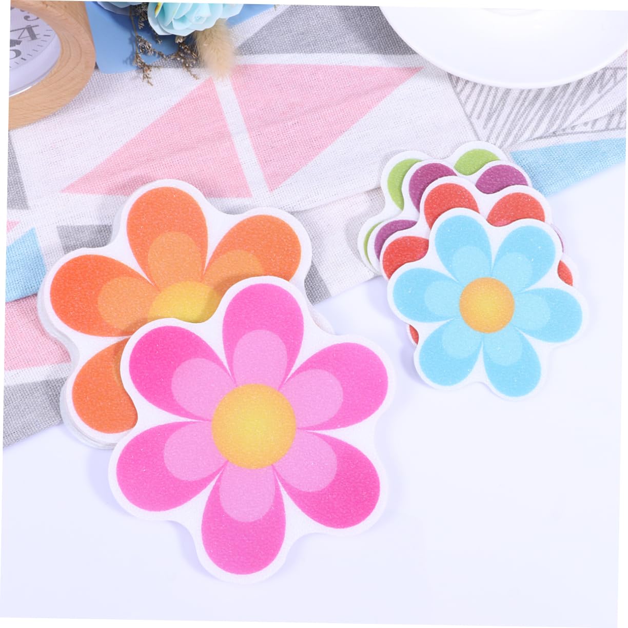 HOOTNEE 10pcs Anti-Slip Flower Stickers for Bathroom Tub Shower Non-Slip Decals