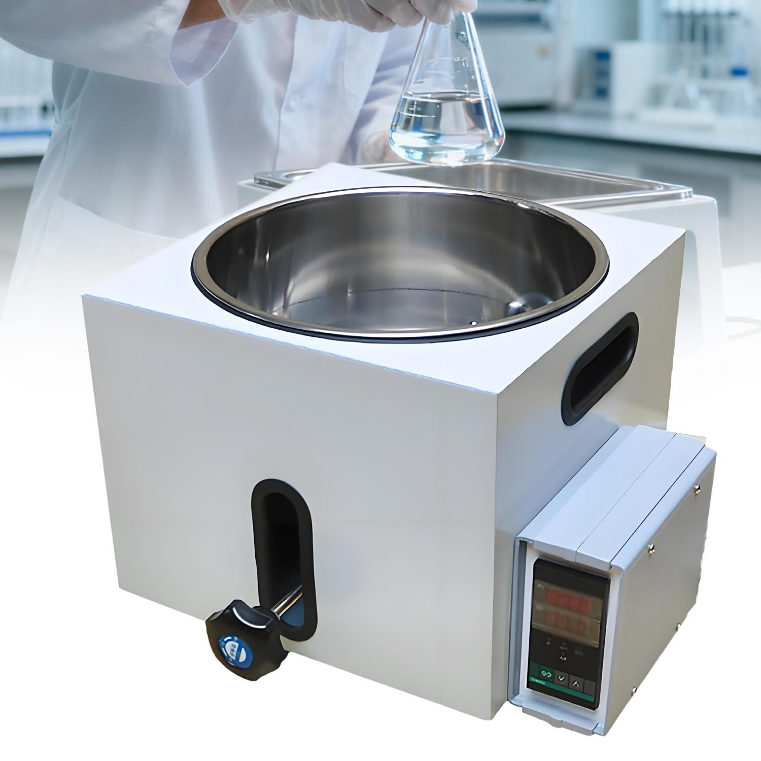 Baño María de Laboratorio, Calentador Digital para baño María, Baño María de Temperatura Constante para Laboratorio,para Calentar y agitar líquidos en Laboratorio 5L