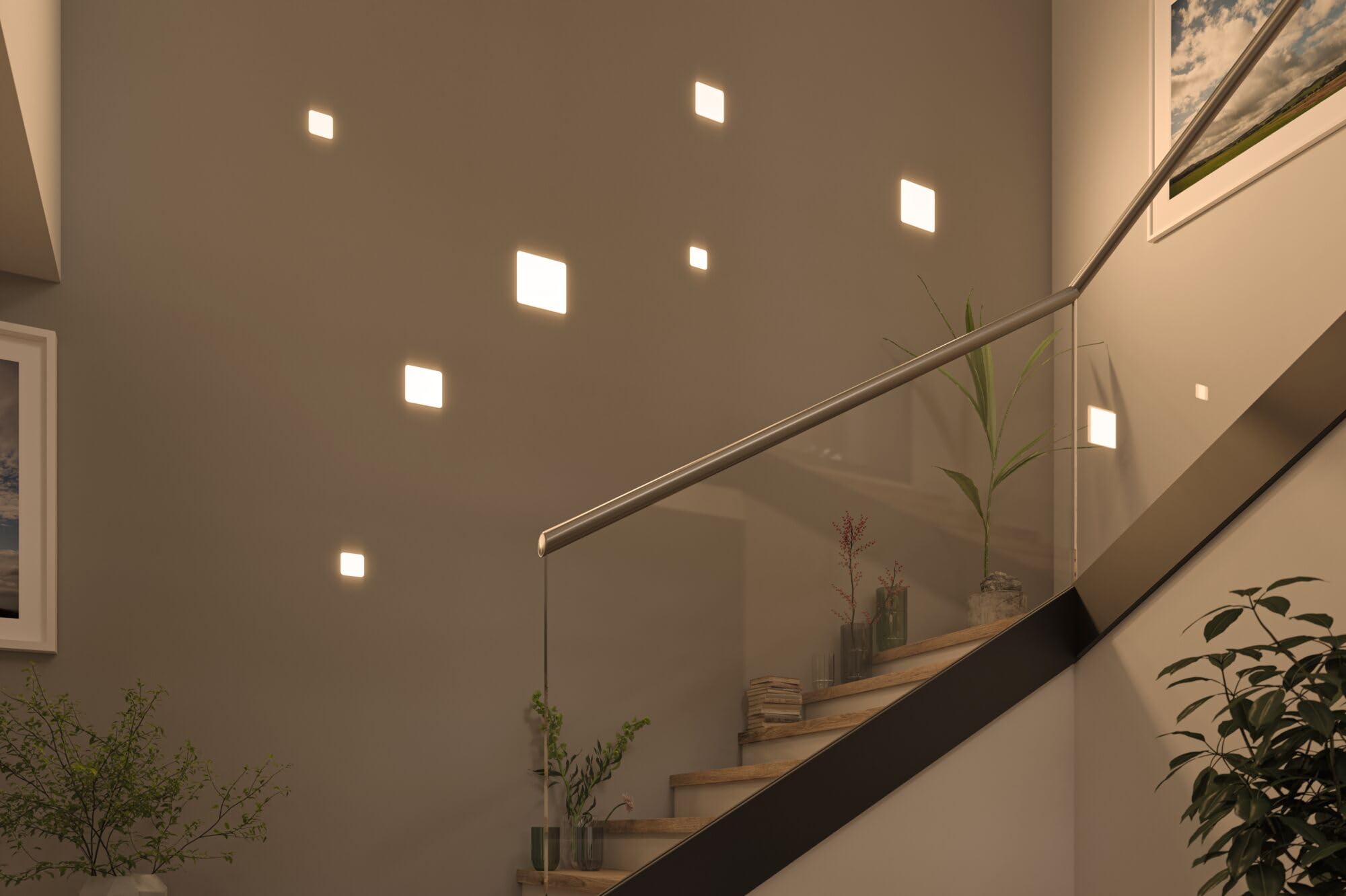 Paulmann 92398 Panel LED, oprawa wpuszczana Veluna VariFit, IP44 185x185mm czworok., w kompl. oprawa sufitowa 1x17,5 W satyn. tworzywo sztuczne 4000 K