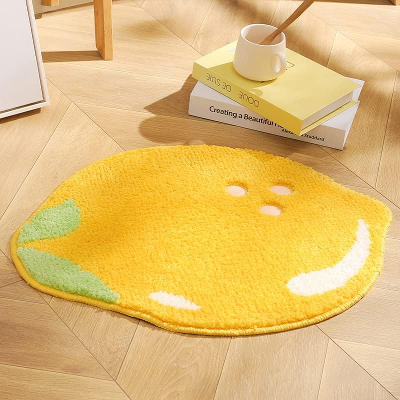 Miniatura 2 de Alfombra de baño amarilla limón, alfombras de frutas para baño, alfombras de baño antideslizantes, bonita alfombra de dormitorio, alfombra de baño