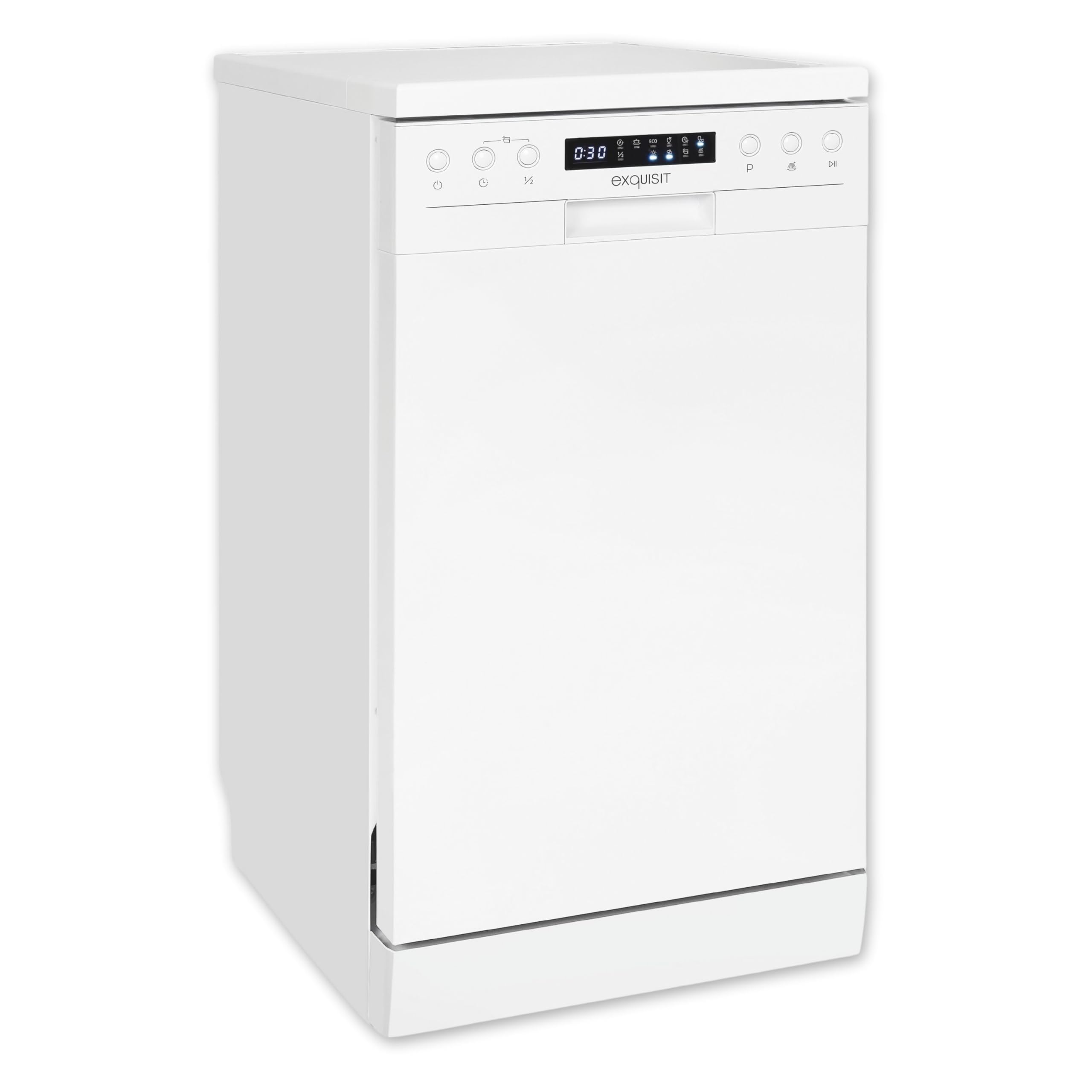Exquisit Geschirrspüler GSP9410-030D weiss 45 cm unterbaufähig freistehend 10 Maßgedecke LED Spülmaschine