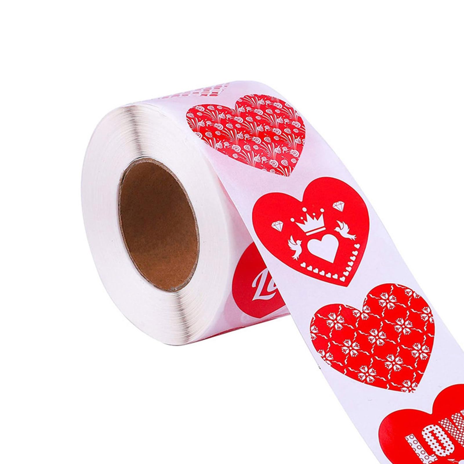 Tsophreniq 500Pcs Love Heart Sticker Valentines Day Heart Sticker Wrapping Labels for Wedding Anniversary Valentines Supplies Decorative