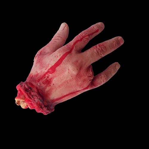 Bloody Scary Horrible Fake Human Residual Broken Hand for Trick Toys Halloween Props Festival Decoration Haunted House