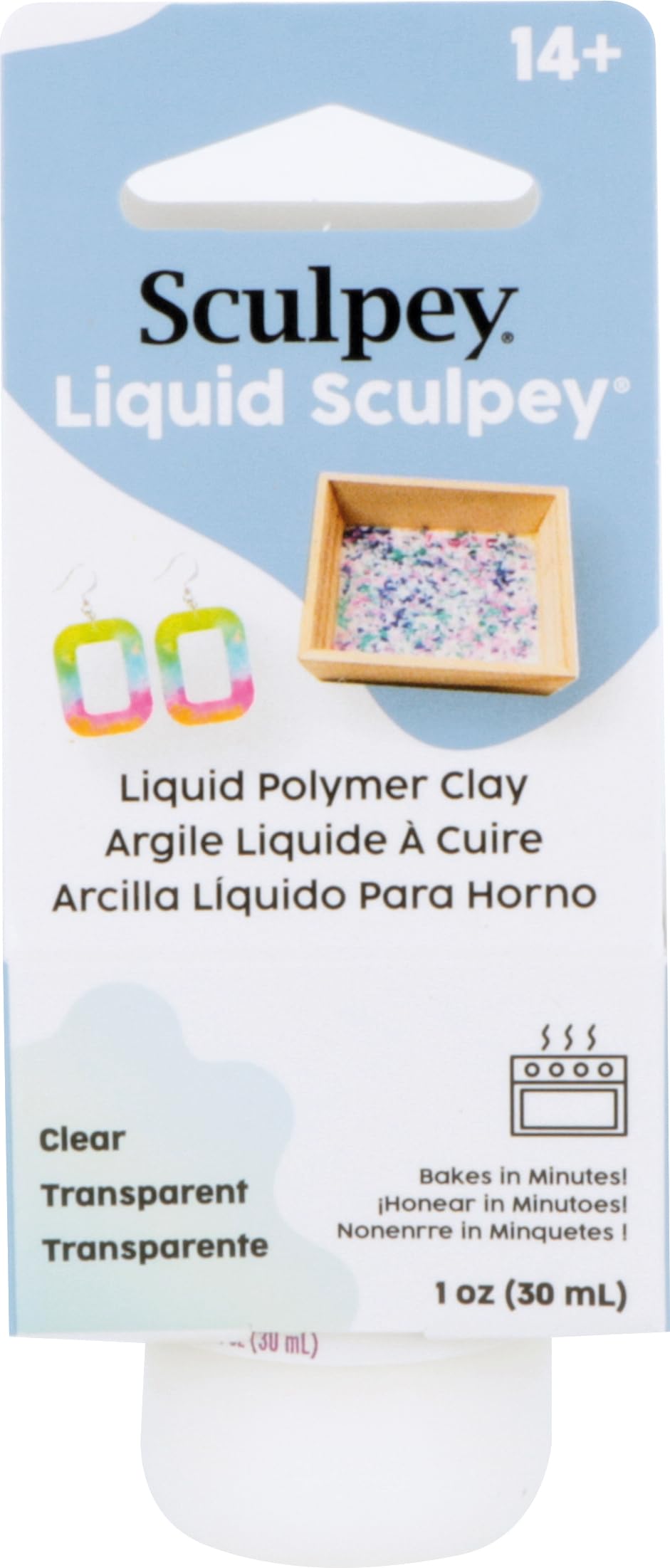 SculpeyLiquid Polymer Oven-Bake Clay, Clear, 1 oz. Bottle, Great for Jewelry, Holiday, DIY, Mixed Media, Window clings, Home décor and More! Perfect for Beginners to Artists!
