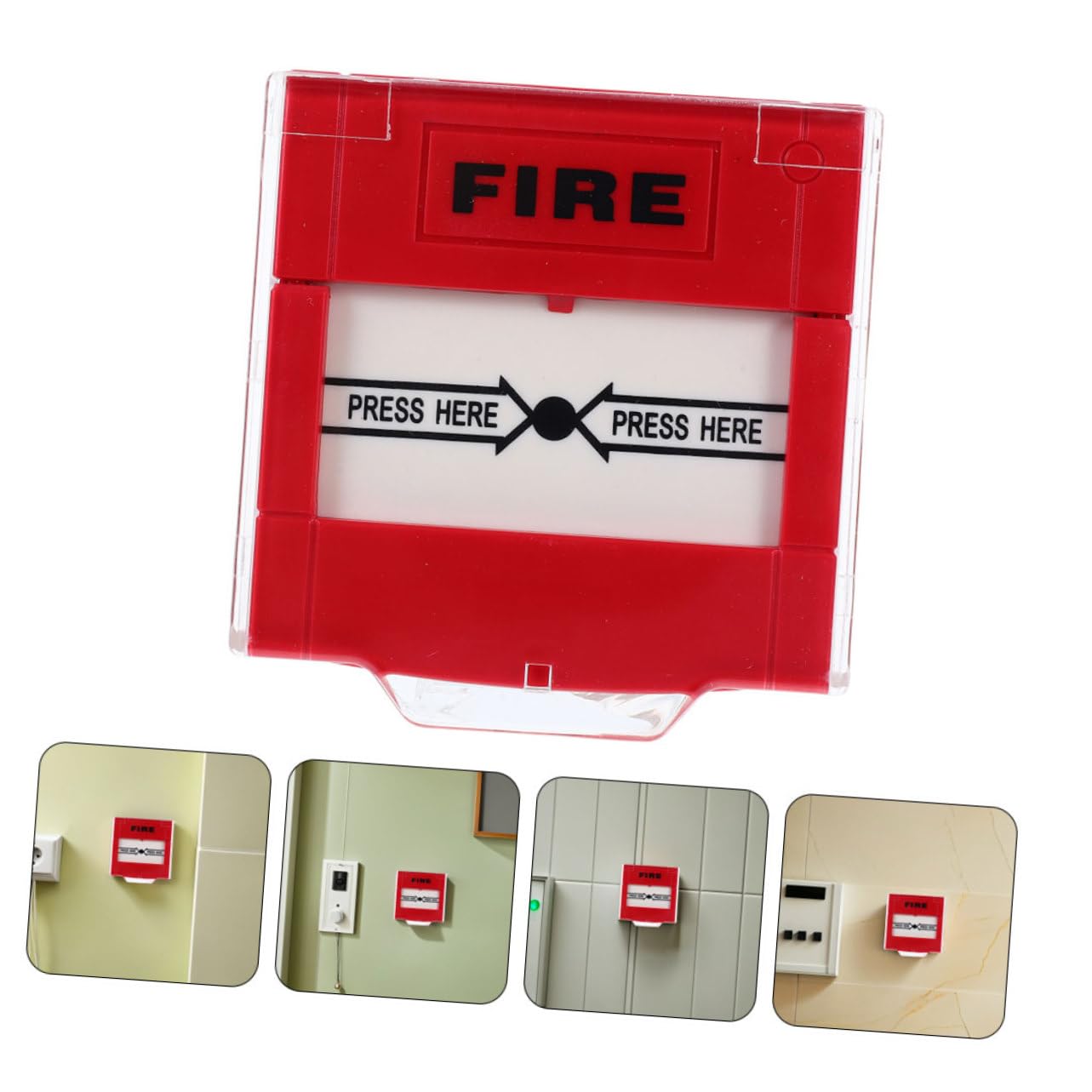 Botón de Alarma Manual de Emergencia Rojo, Diseño de Respuesta Rápida, Material Plástico, Pack de 2 Unidades para Oficina y Espacios Privados