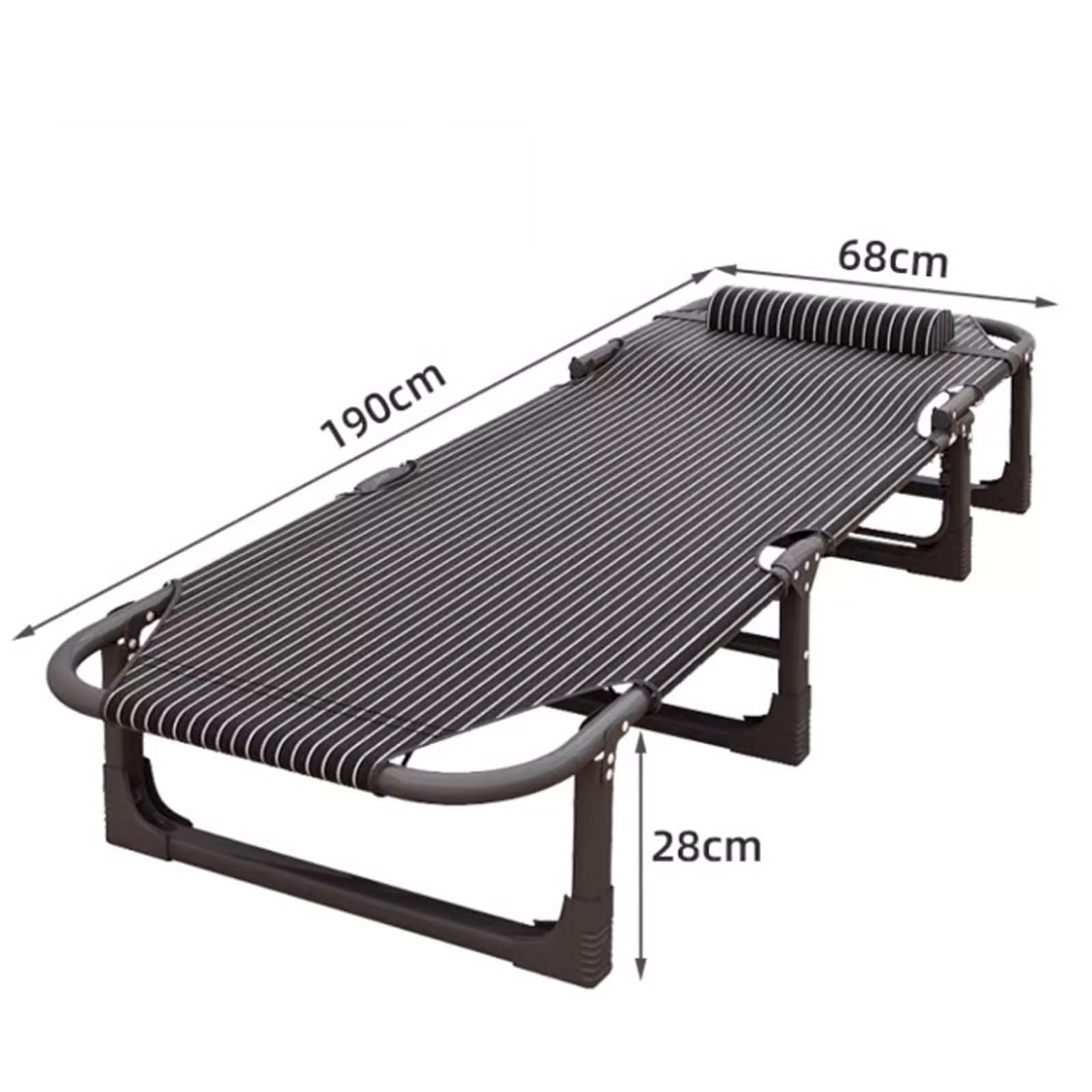 Brandina da Campeggio Pieghevole Tessuto Oxford Telaio in Acciaio al Carbonio Regolazione A 3 velocità per Tenda Arrampicata Pesca Backpacker Spiaggia(190 * 68 * 28cm)