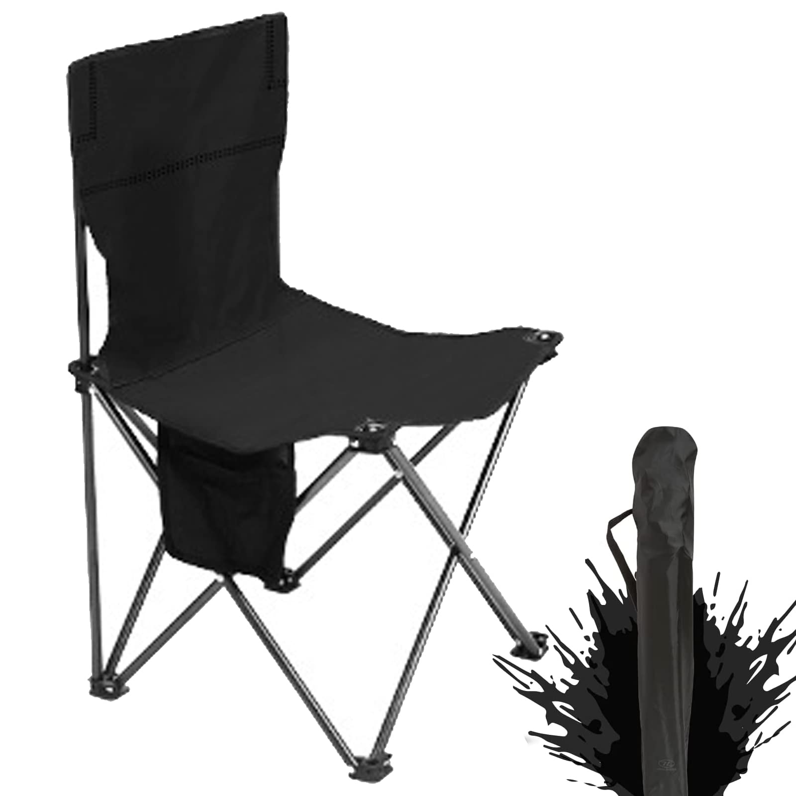 VUCATIN Folding Camping Chair, Foldable Beach Chair, Lightweight Outdoor Picnic Folding Chair with Carry Bag for Adult Camping Picnic Beach Travel Hiking (Black)