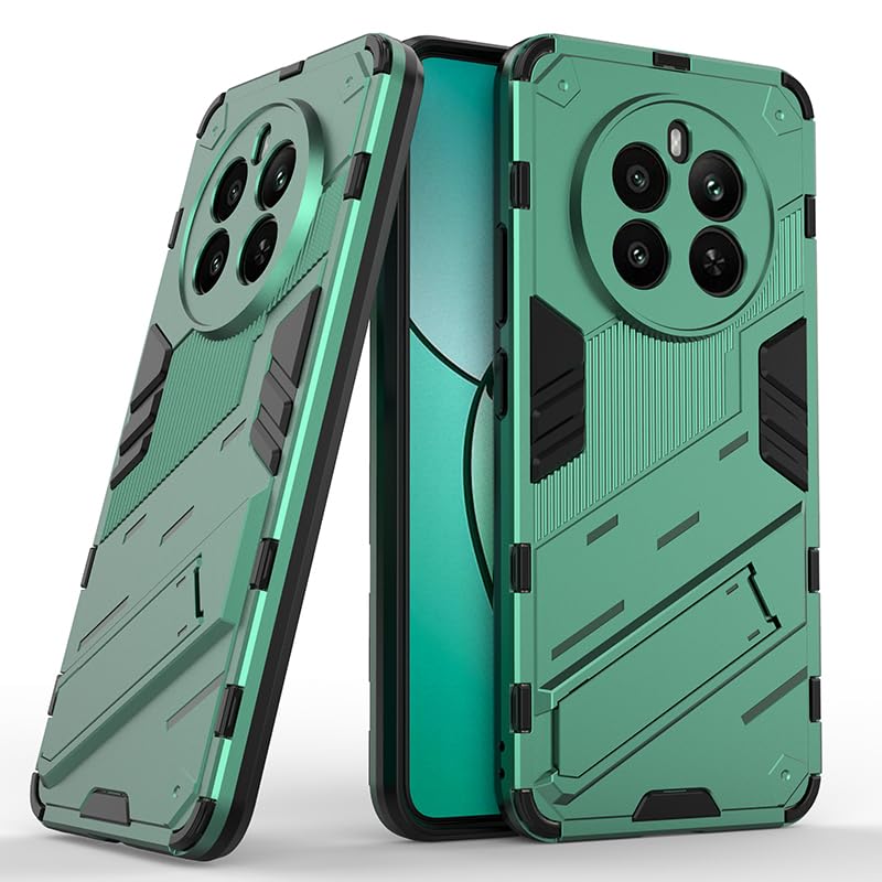 WOKEZ 360° Skyddsfodral för Realme 12 Plus 5G - Militärkvalitet Grön