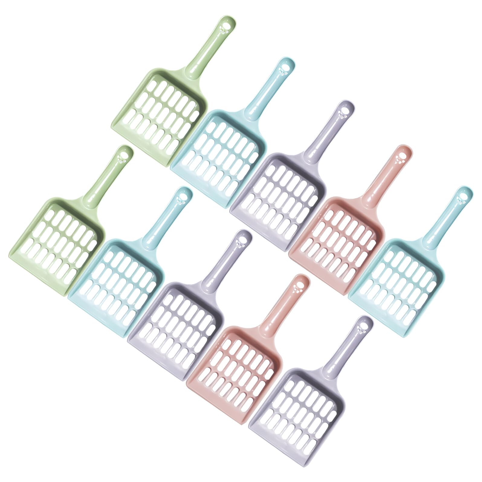 GARVALON Palette per Lettiera per Gatti in Plastica Resistente Paletta Piccola Setaccio a Fori Sottili Set da 24 Pezzi Multicolore per Pulizia di Lettiere e Raccolta Escrementi Adatta