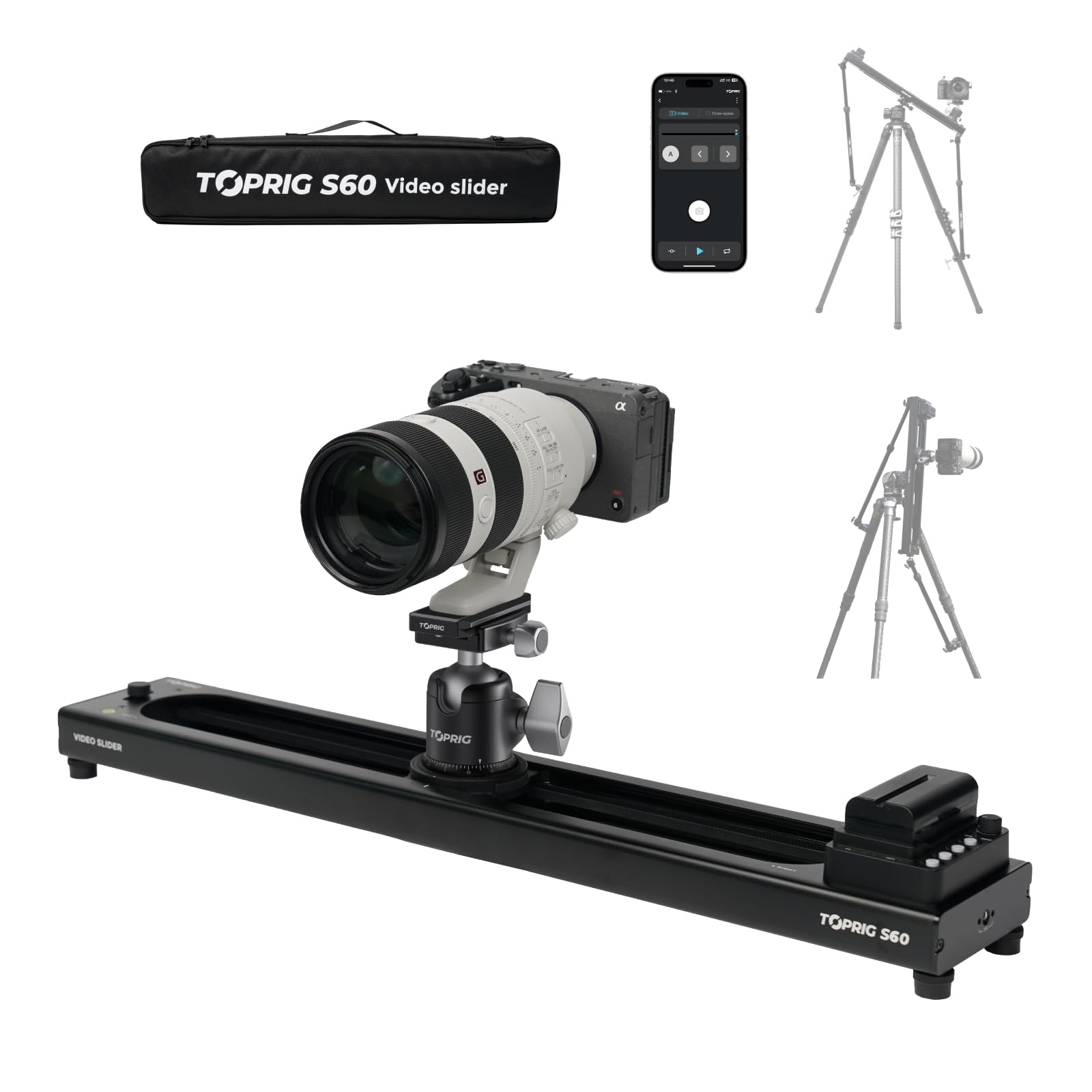 Rail Slider Stabilisateur Vidéo Andoer - 30cm Alliage Aluminium Pour Appareils Photo Et Caméras