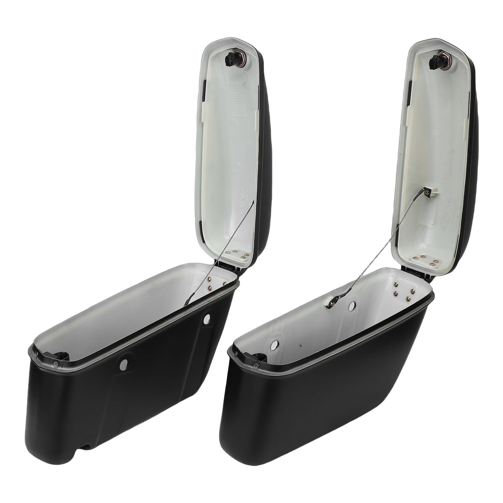 Tbest Alforjas Duras para Motocicleta, 22L, con Cerradura, Plástico ABS, Color Negro Mate, Fundas Laterales Universales para la Mayoría de Las Motos Cruiser