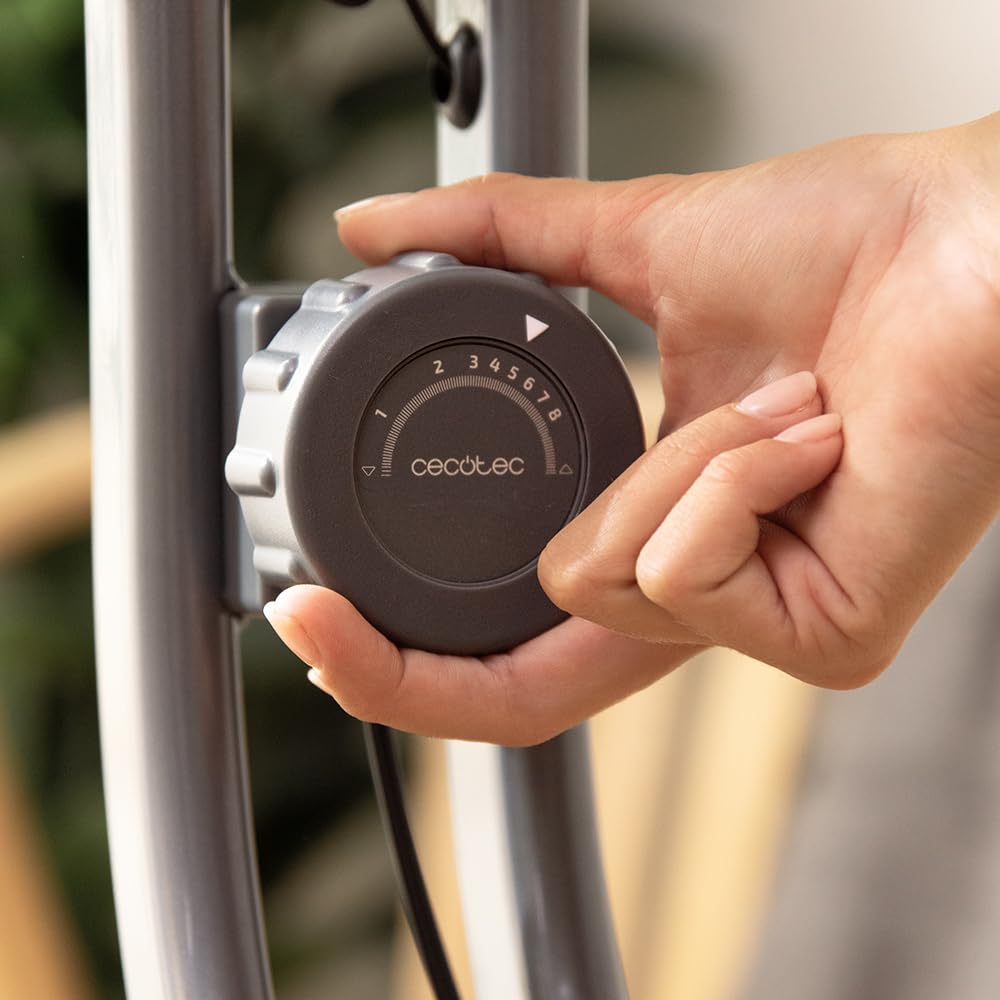 Cecotec Bicicletta Stazionaria Pieghevole con Volano X-Bike, Sistema Silence Fit, Con e Senza Schienale, Manubrio e Sella Regolabili, Cardiofrequenzimetro, Display LCD, Supporto Dispositivi, Ruote.