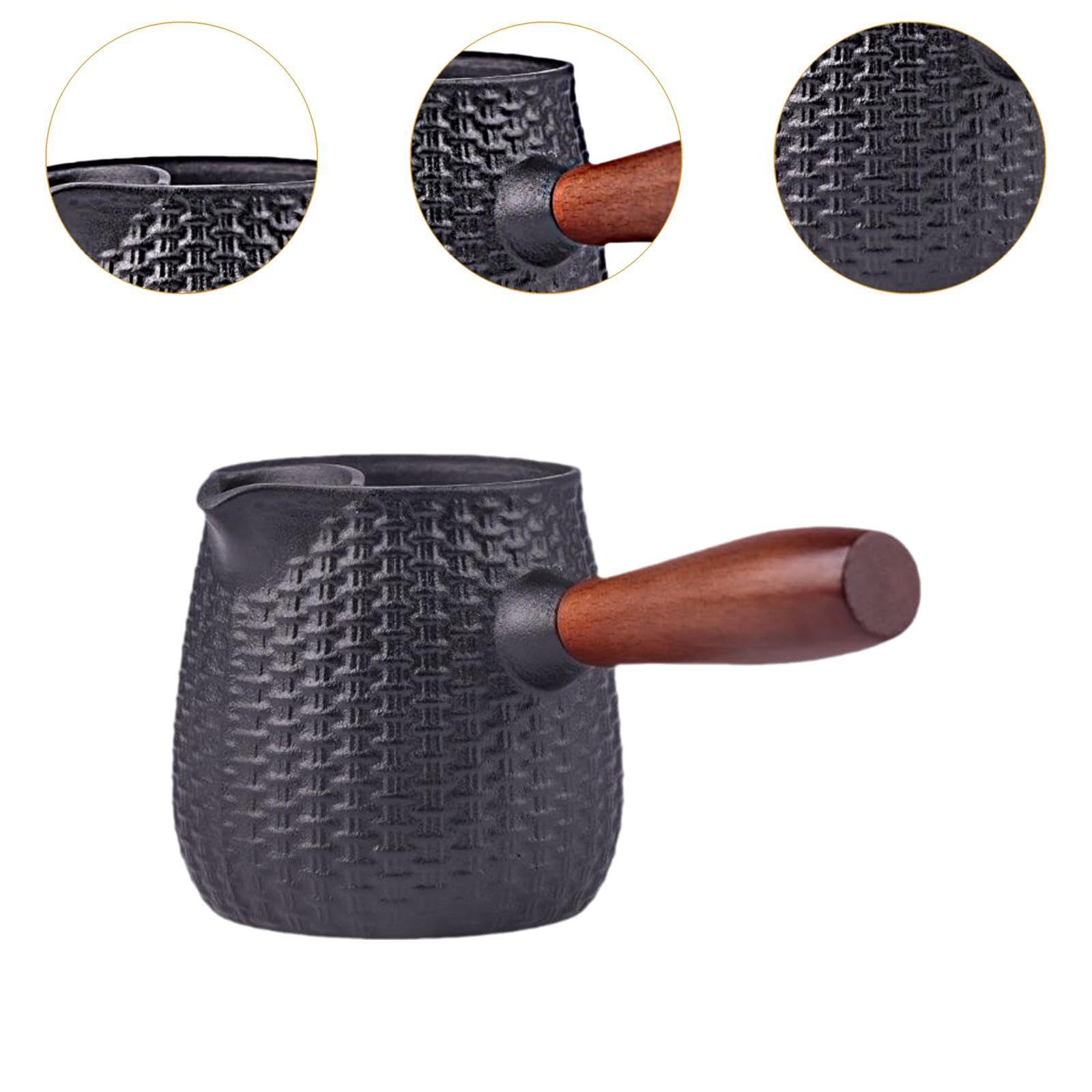 Tetera de Hierro Fundido con, Tetera para Té de, Tetera de Cerámica con Estampado Floral, Diseño Clásico Hecho a Mano, Mango Erg